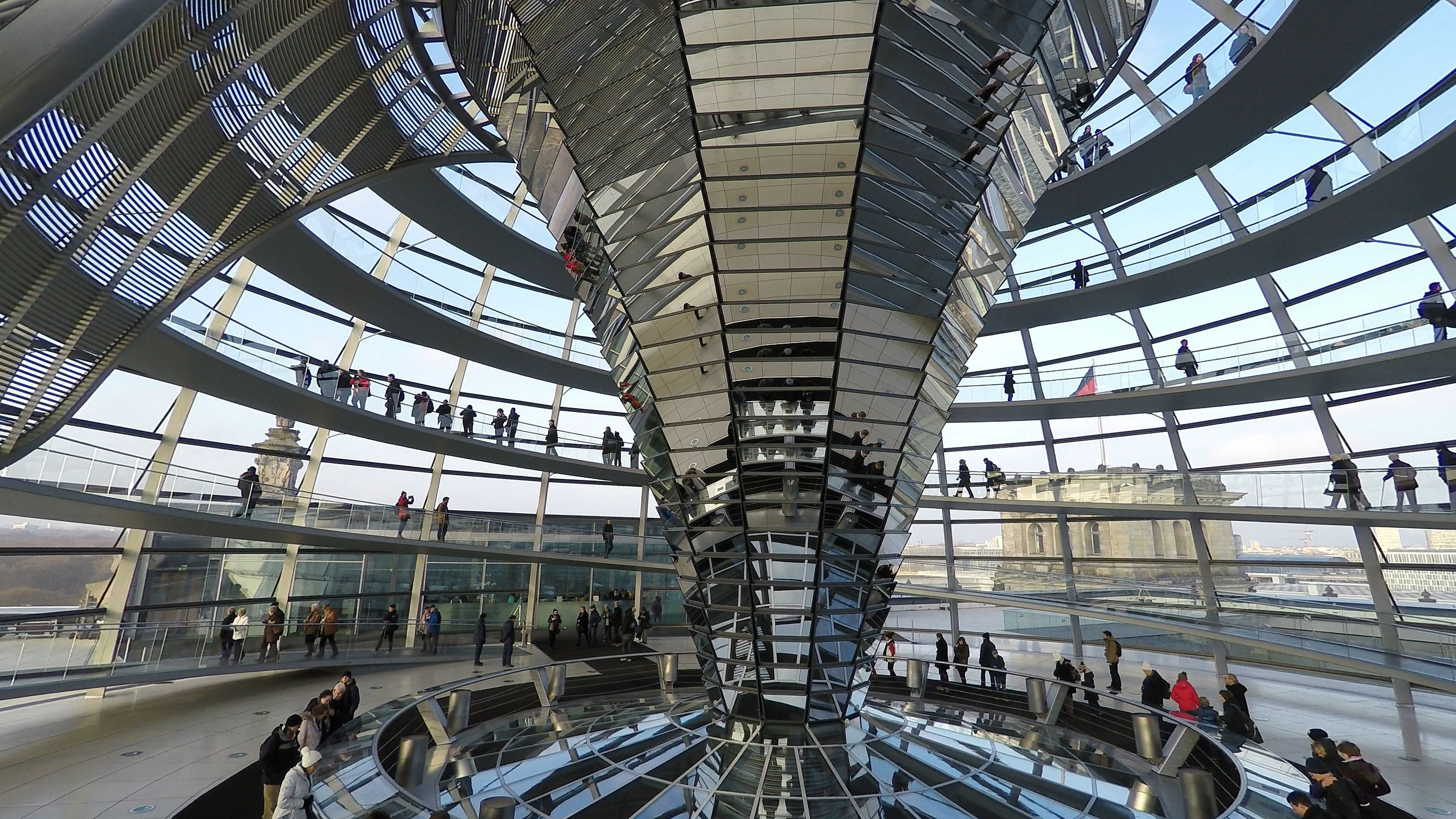 architecture, visit, incidental people, 2K, germany, glass - Material, tourism, bundestag, government district, people, travel destinations, group of people, HD Wallpaper