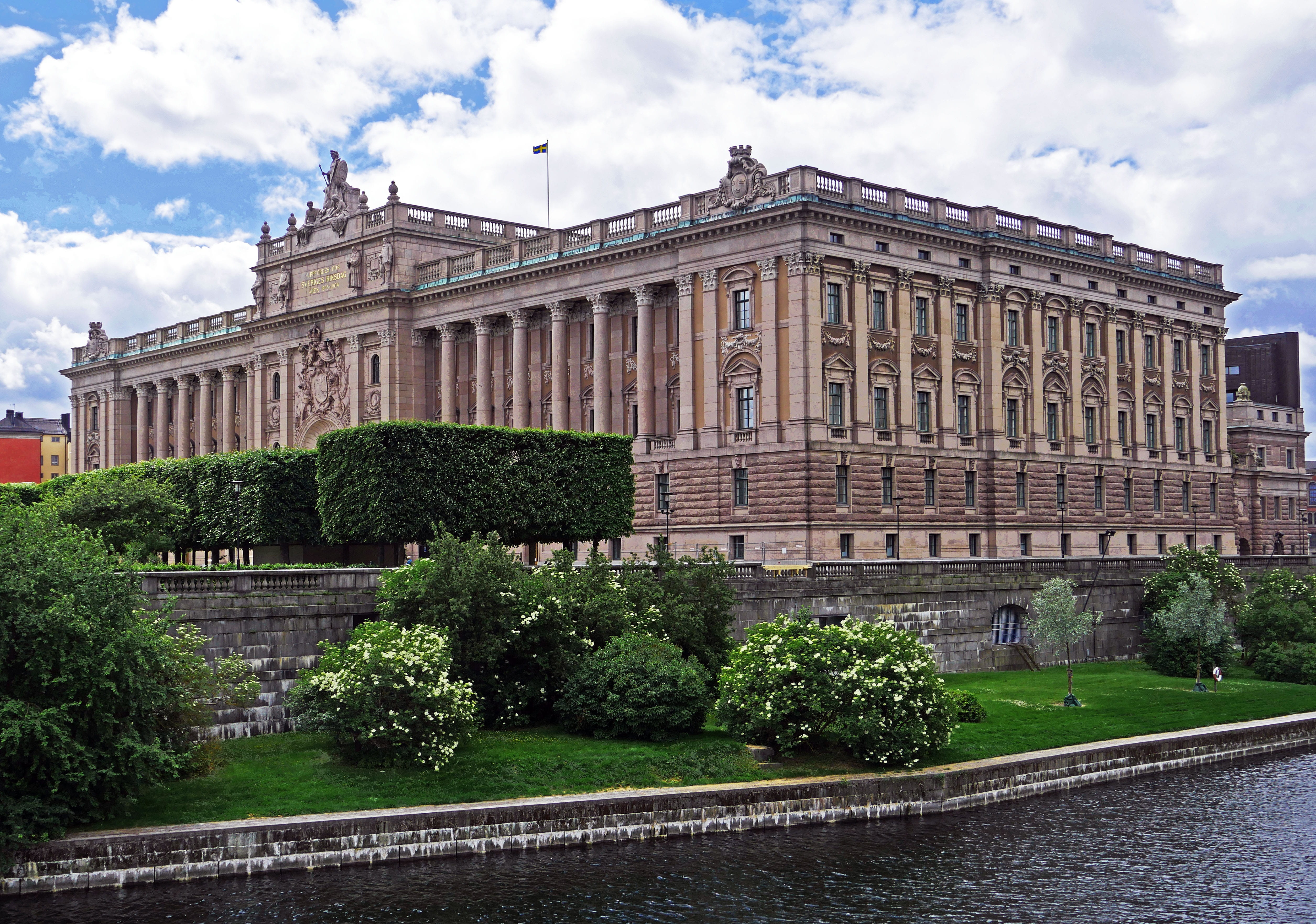 house of representatives, water, architecture, tourism, Sweden, capital, outdoors, day, built structure, travel destinations, government, reichstag island, HD Wallpaper