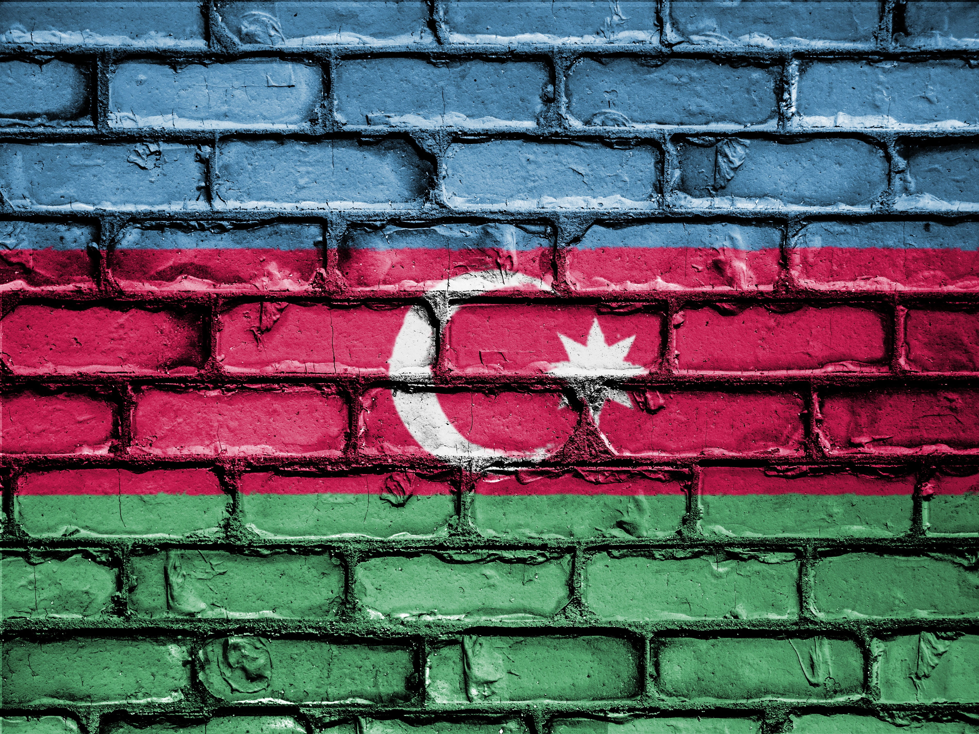 backgrounds, art and craft, red, full frame, pattern, creativity, bricks, patriotism, architecture, azerbaijan, day, graffiti, built structure, flag, banner, HD Wallpaper
