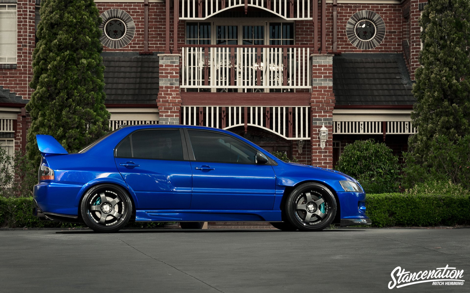 1080P, mitsubishi, evo-ix, sedan, modified, lancer, blue, cars, HD Wallpaper
