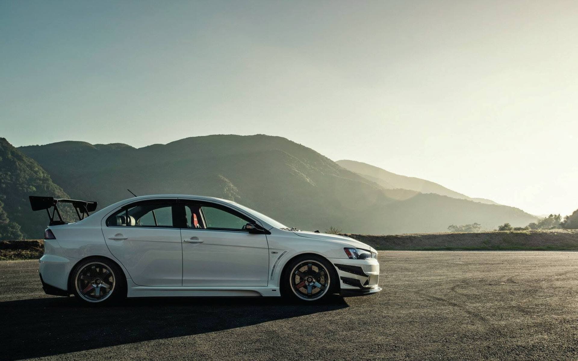 land vehicle, Mitsubishi Lancer Evolution X, car, sunlight, outdoors, day, retro styled, Mitsubishi Lancer, transportation, 1080P, side view, nature, stationary, HD Wallpaper