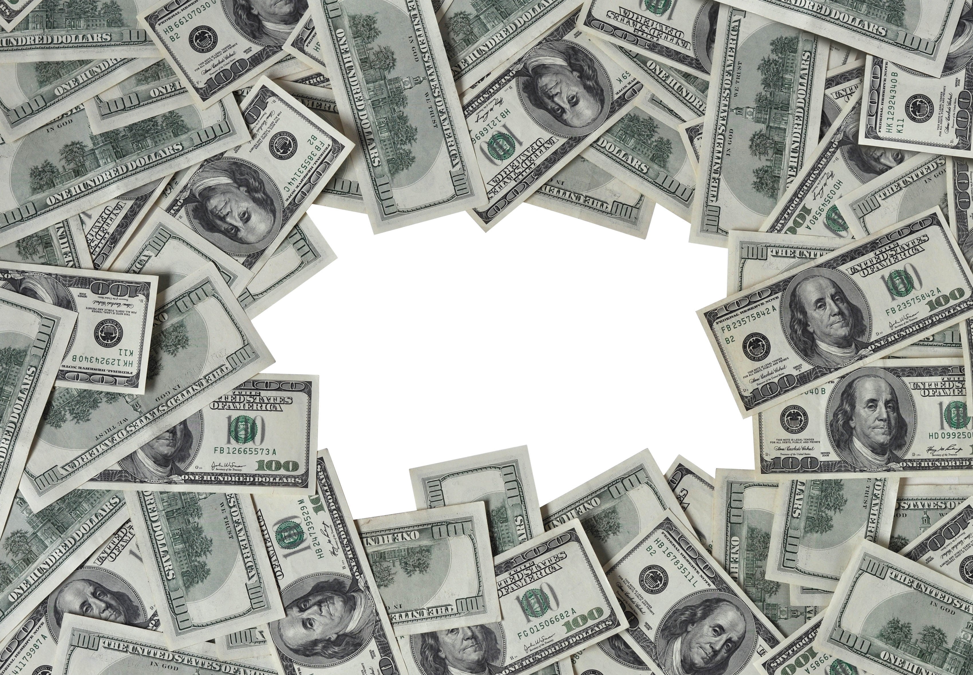 paper currency, currency, savings, investment, 2K, wealth, dollar sign, Money, directly below, success, home finances, no people,  white background, abundance, HD Wallpaper