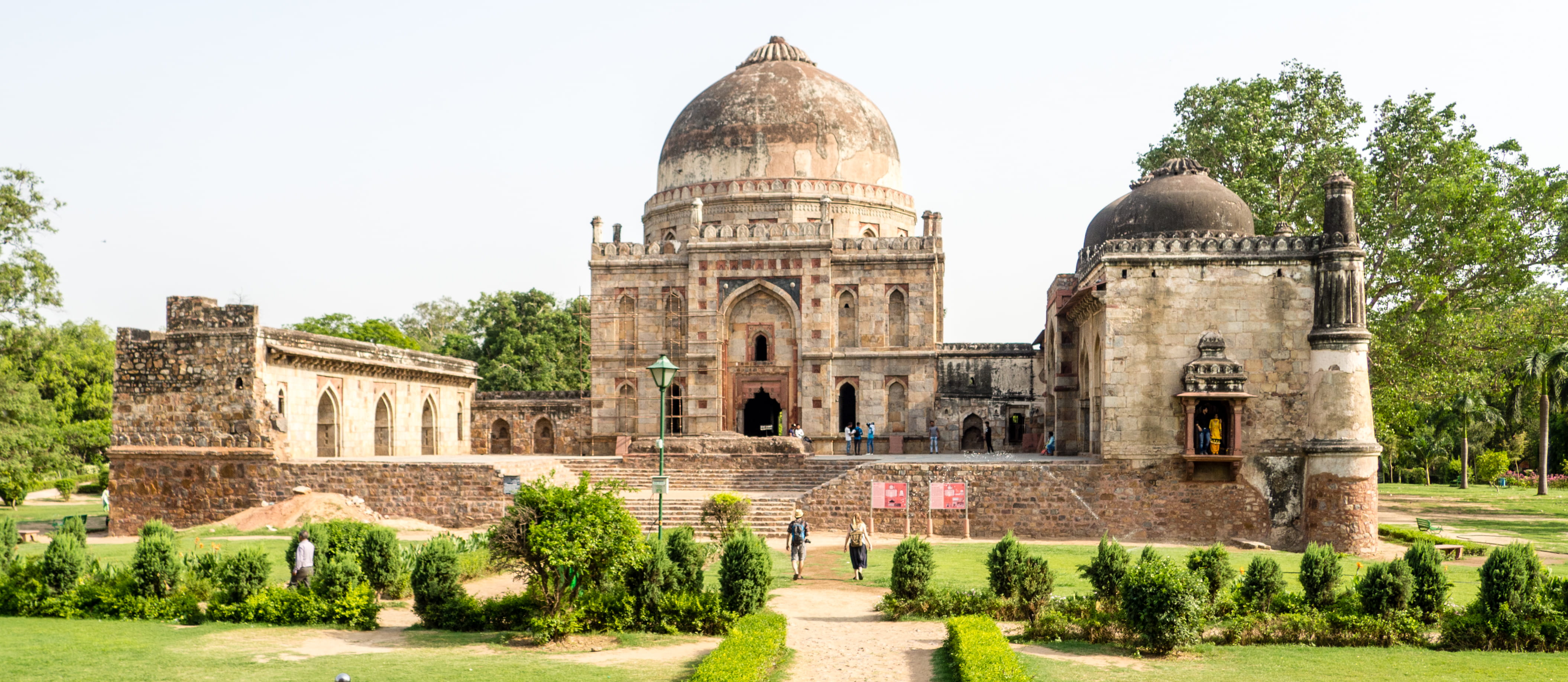 ancient civilization, new delhi, no people, ornamental garden, the past, garden, sky, india, tourism, outdoors, grass, plant, formal garden, clear sky, HD Wallpaper
