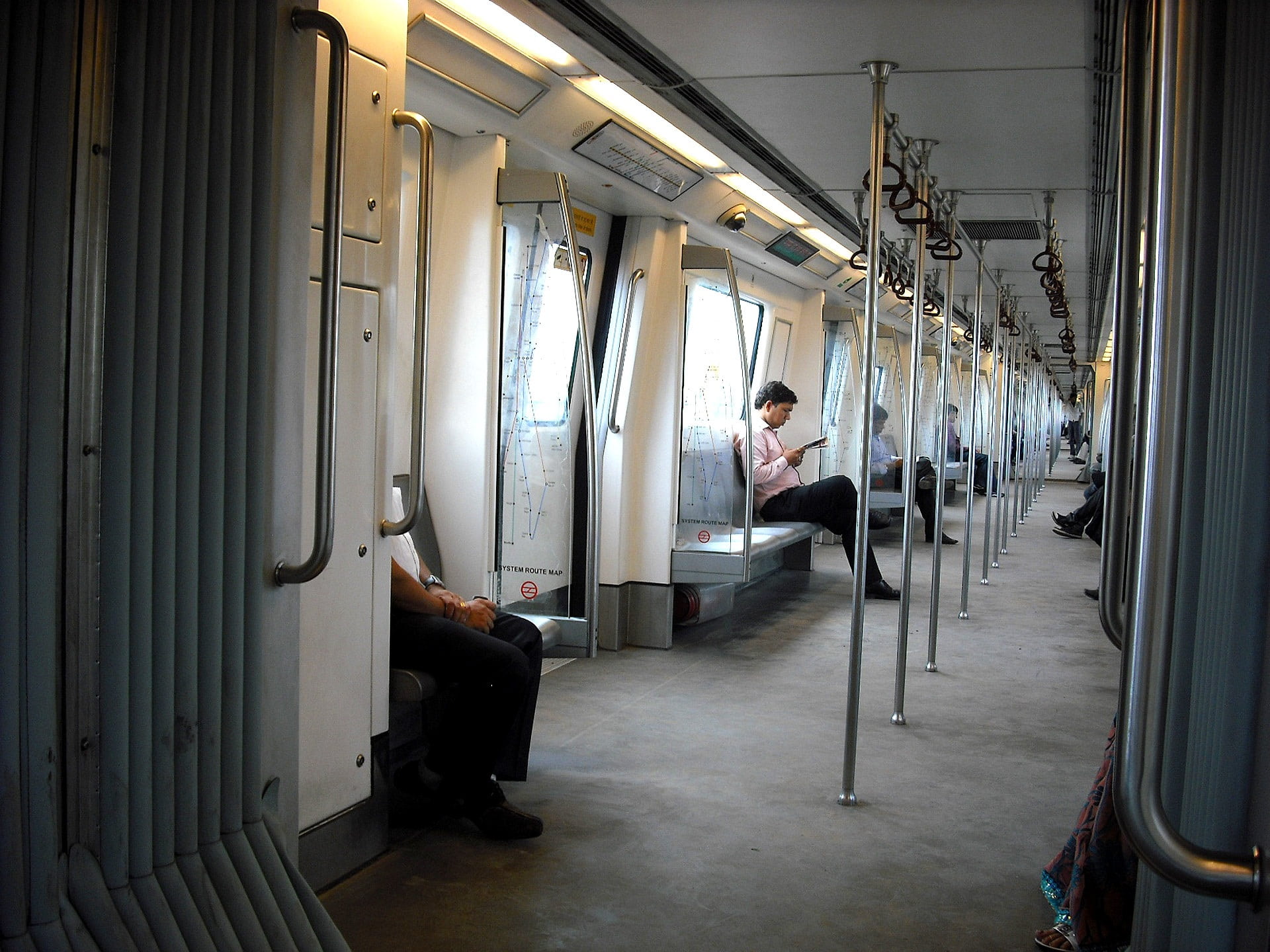rail transportation, new delhi, india, one person, inside, indoors, adult, real people, men, transportation, person, metro, public transportation, day, HD Wallpaper