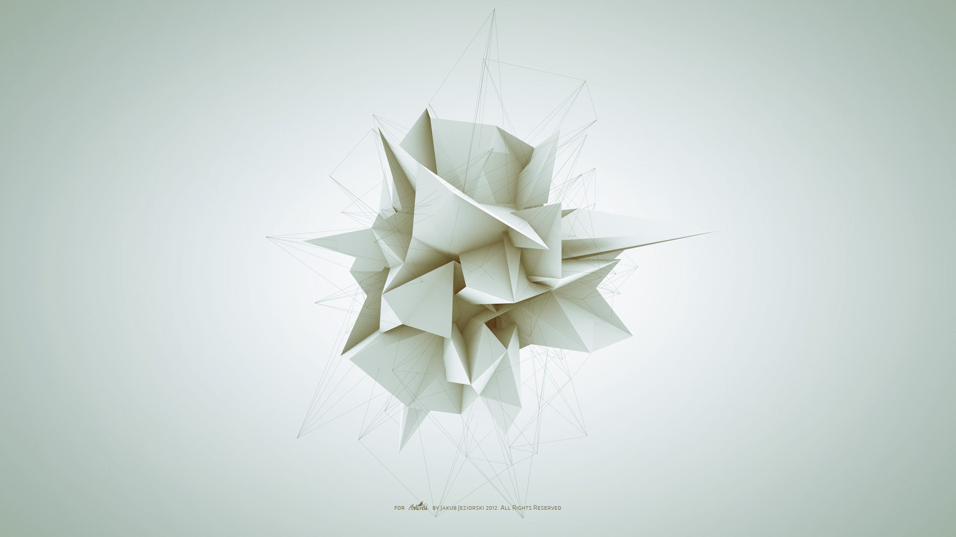 1080P, forms, Adam, Spizak, geometry, abstract, white, HD Wallpaper
