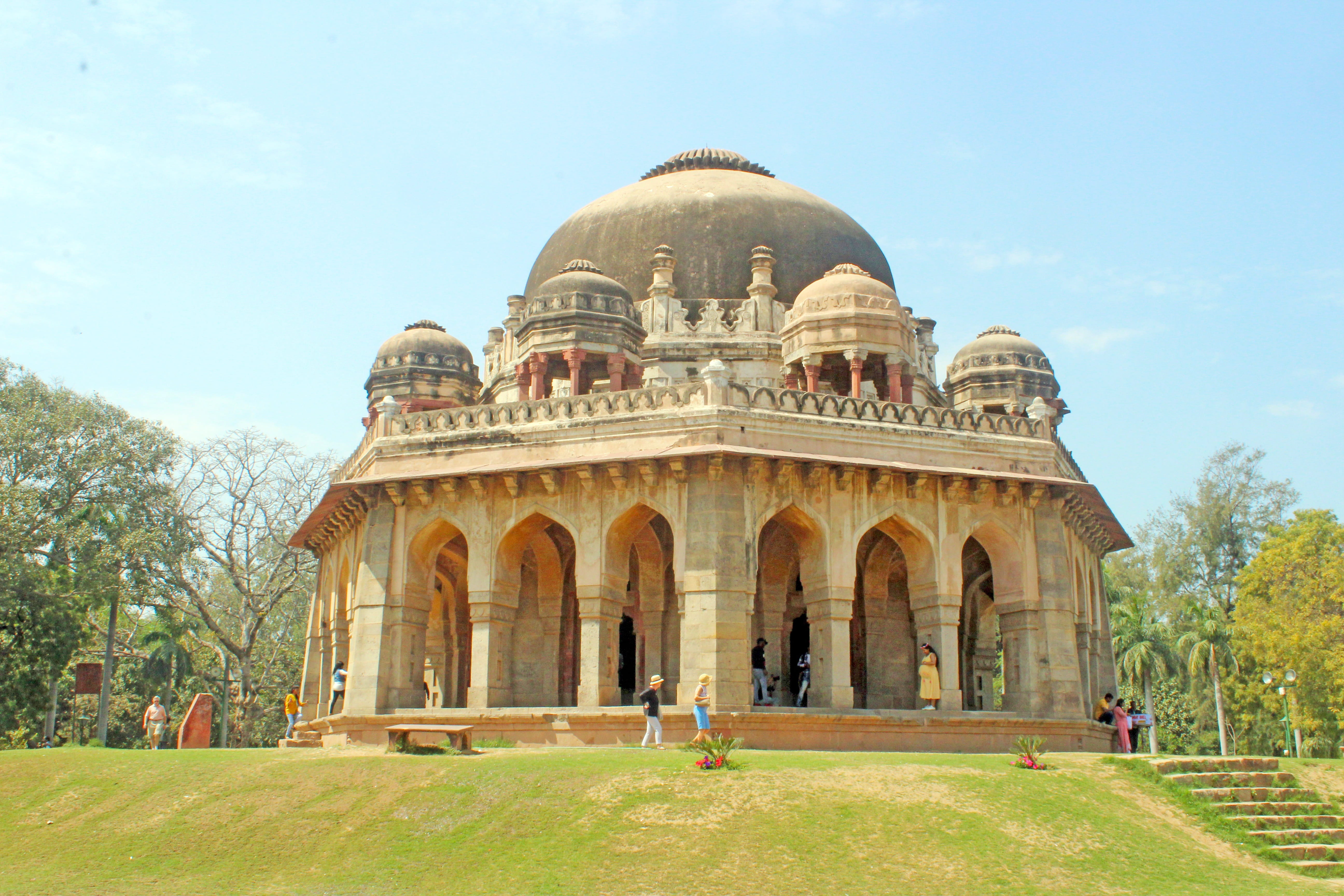 plant, tourism, delhi, architecture, real people, garden, mughal, day, building exterior, facade, mausoleum, outdoors, the past, dome, tree, grass, built structure, HD Wallpaper