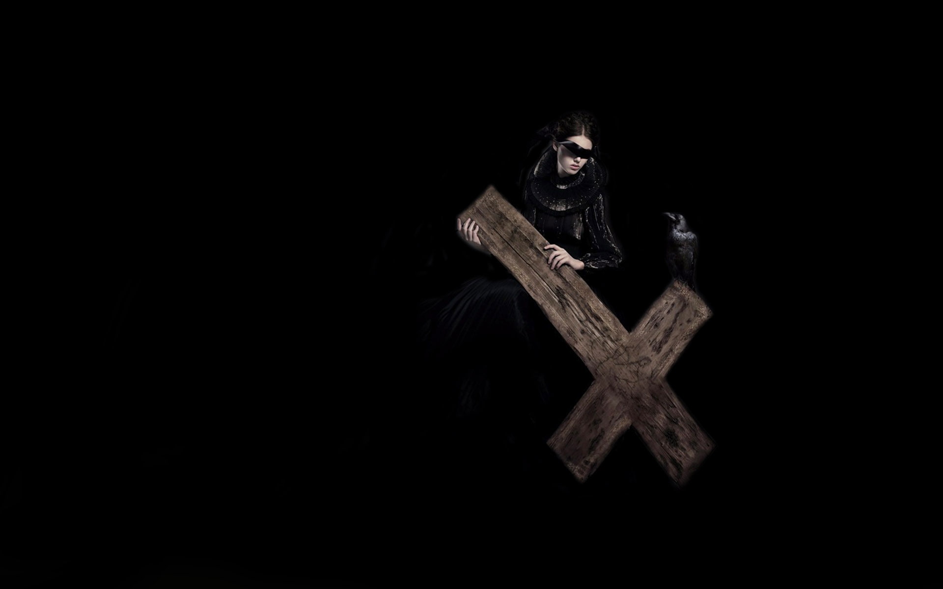1080P, Evil, Anti, demon, birds, cross, Gothic, raven, horror, fantasy, Satan, Dark, occult, Woemn, HD Wallpaper