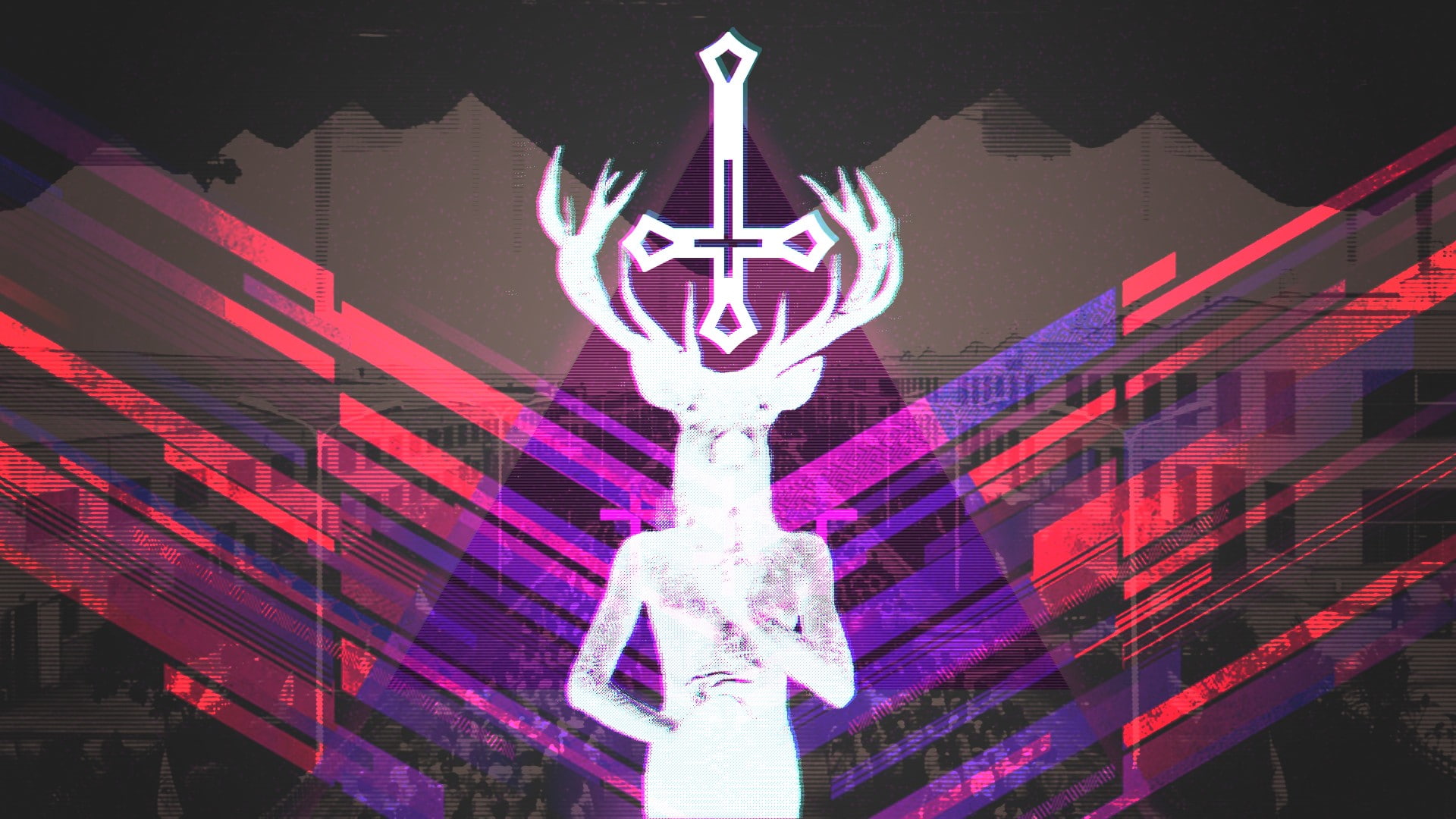 1080P, Satan, glitch art, HD Wallpaper