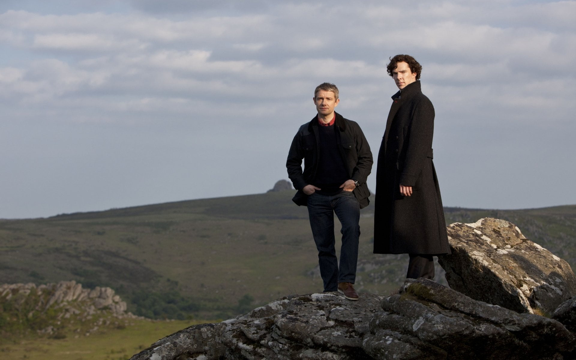 day, nature, Man, young men, men, Sherlock, solid, standing, looking at camera, leisure activity, 1080P, Dr. Watson, sky, young women, Actor, Sherlock Holmes, HD Wallpaper