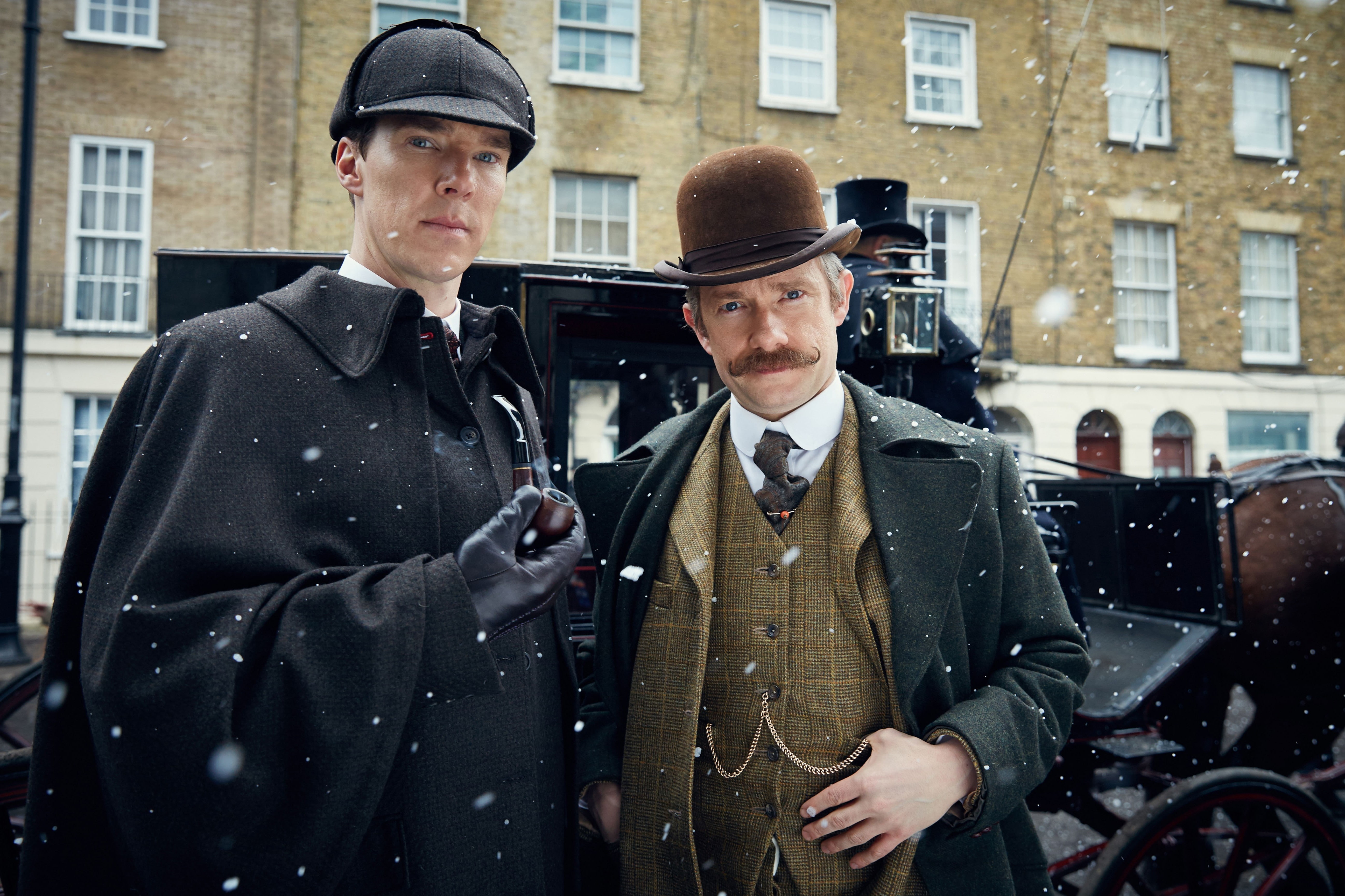 building exterior, males, law, city, front view, government, protection, safety, built structure, waist up, two people, sherlock john watson sherlock holmes tv detectives, HD Wallpaper