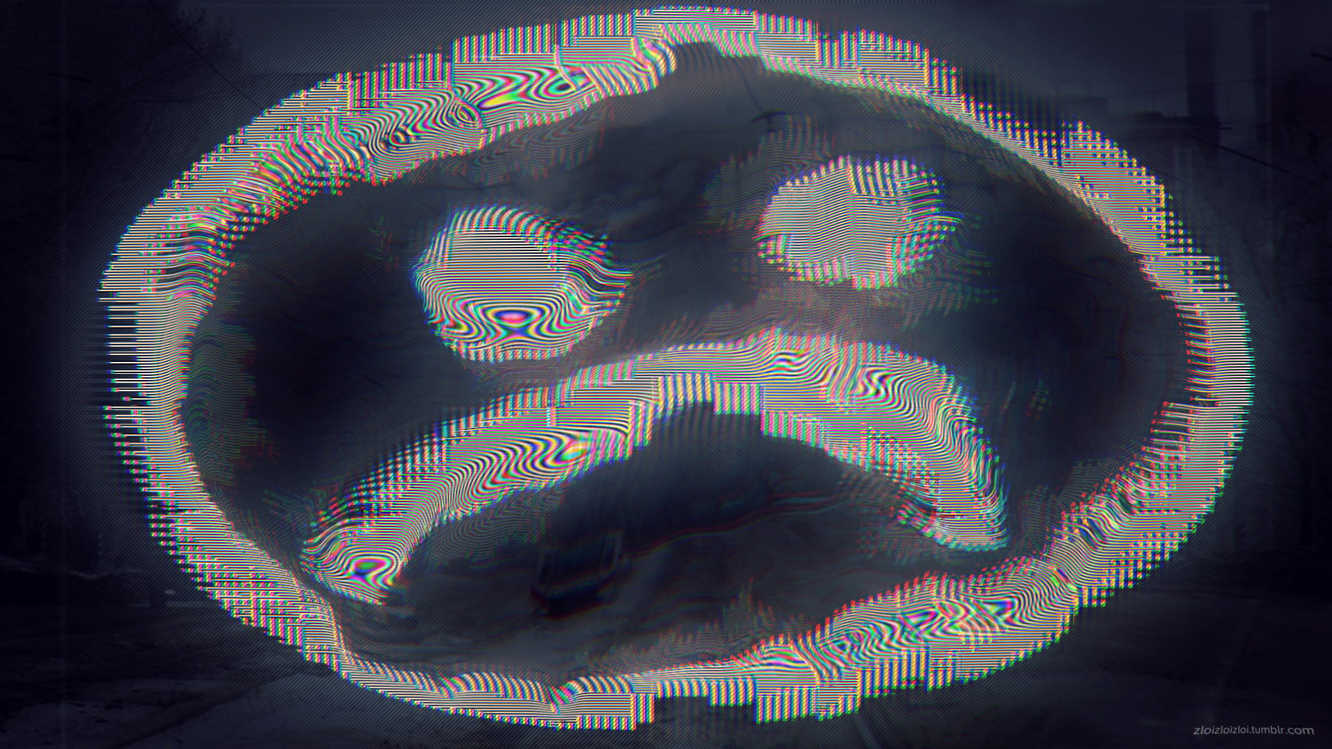 webpunk, 1080P, sad, LSD, glitch art, smiling, abstract, HD Wallpaper