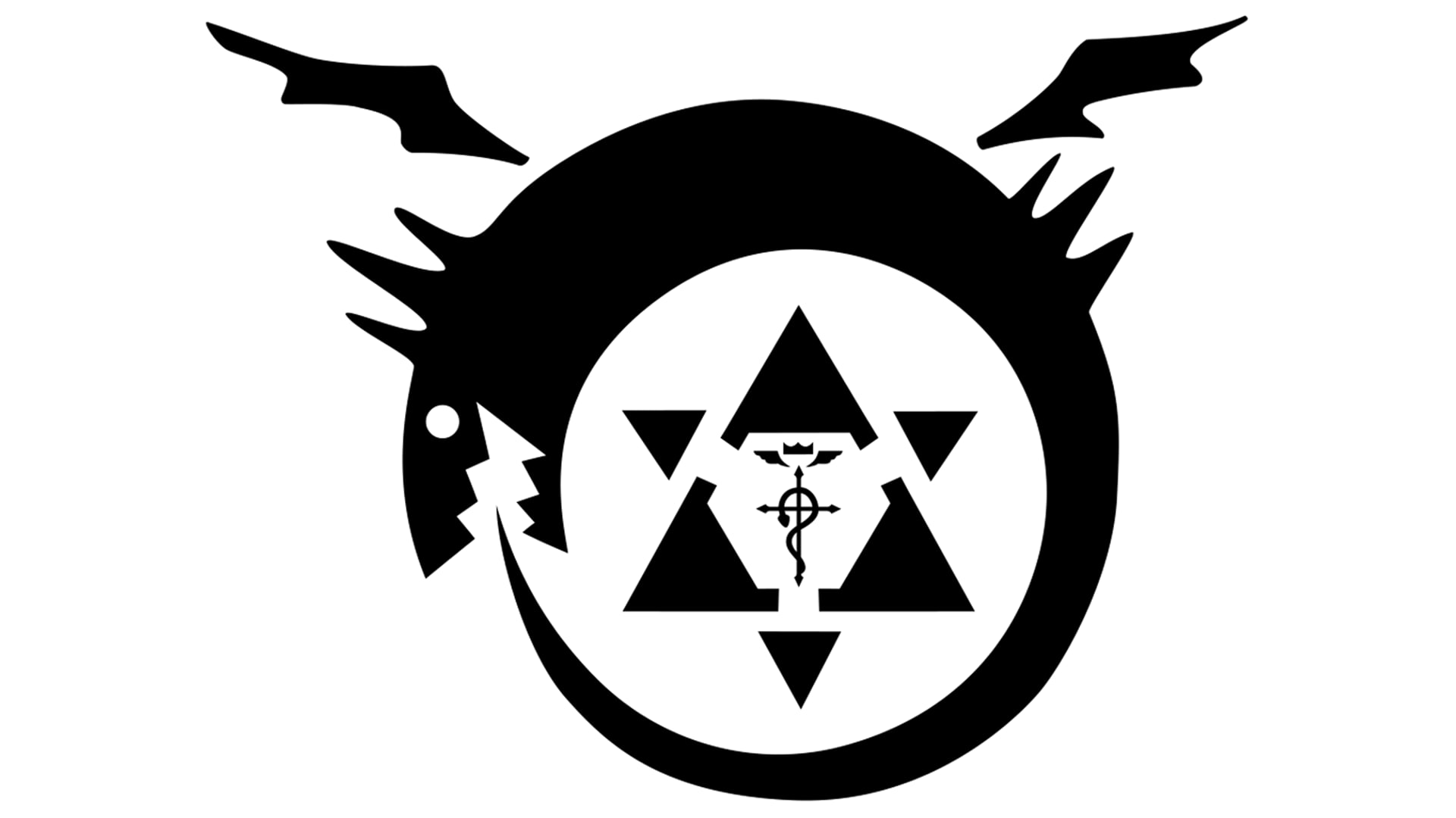 minimalism, Full Metal Alchemist, homunculus, fantasy art, ouroboros, 1080P, simple background, HD Wallpaper