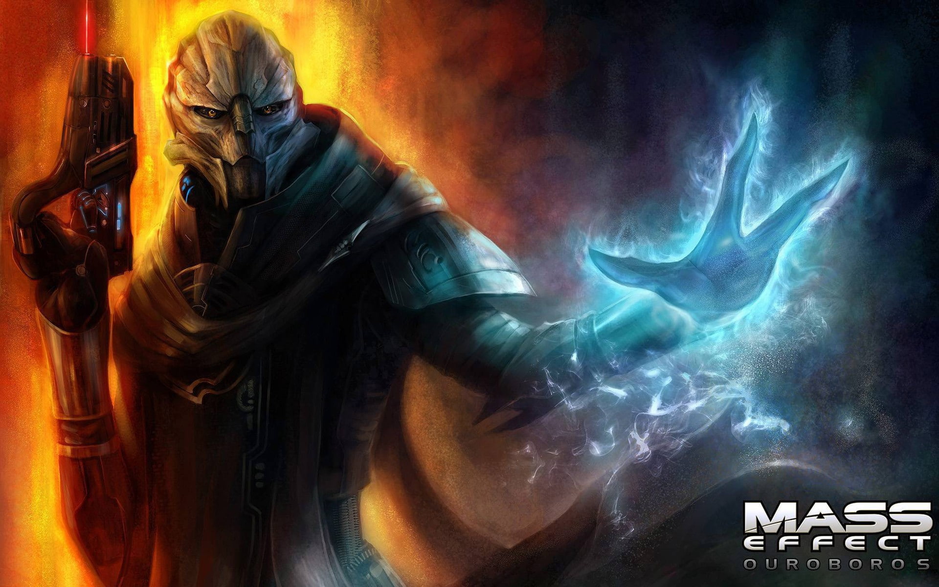 ouroboros, artwork, games, mass, video, 1080P, effect, turian, HD Wallpaper