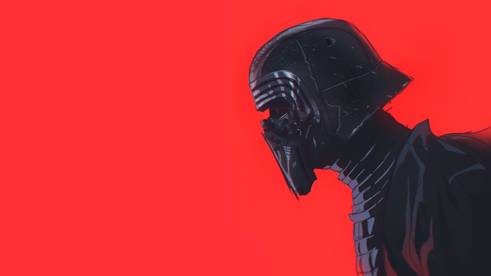 red, 1080P, Star Wars, mask, Kylo Ren, HD Wallpaper
