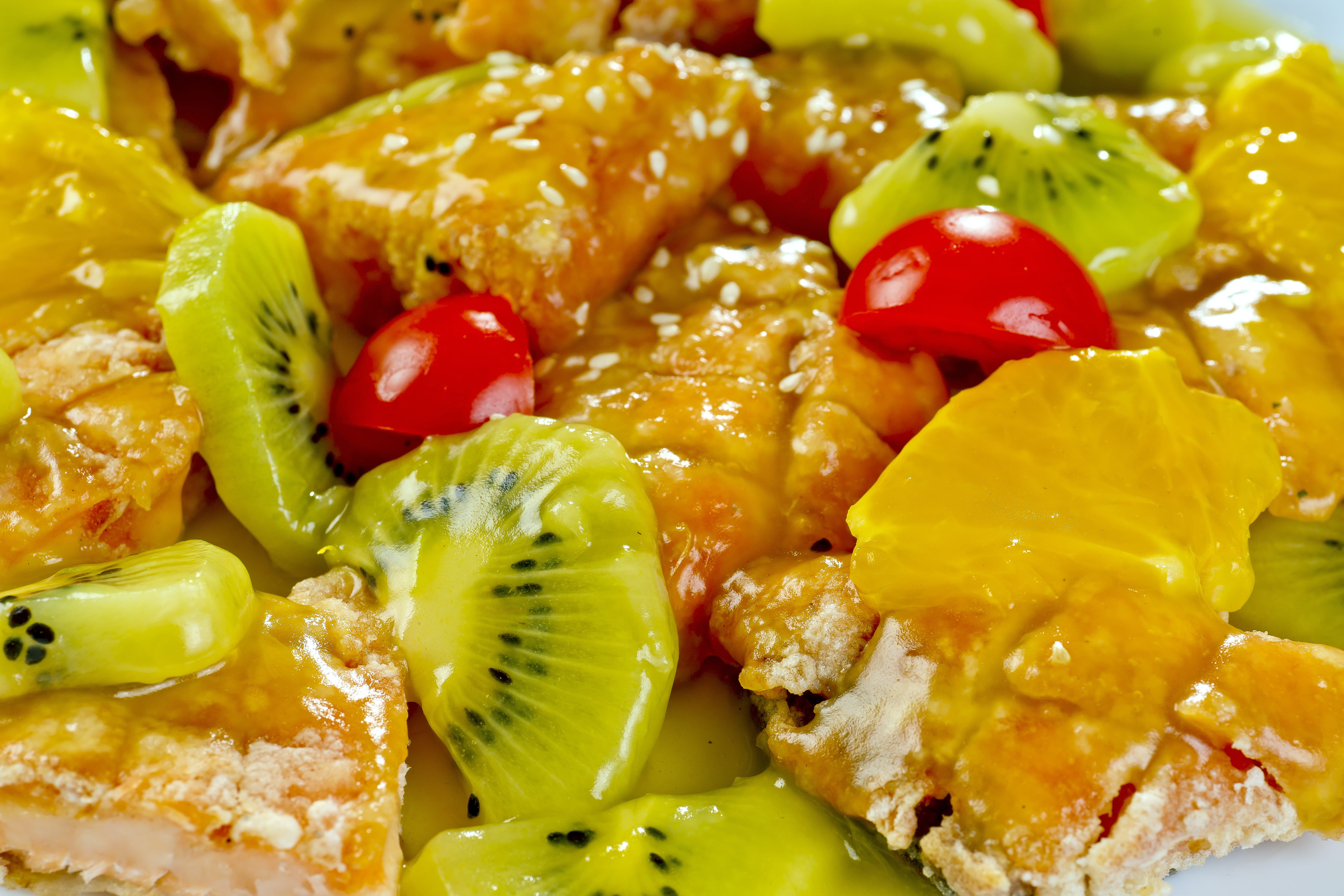 mix, close-up, 5K, yellow, freshness, nature, background, kiwi, pepper, delicious, fruit, bell pepper, red, kiwi - fruit, no people, italian food, restaurant, HD Wallpaper