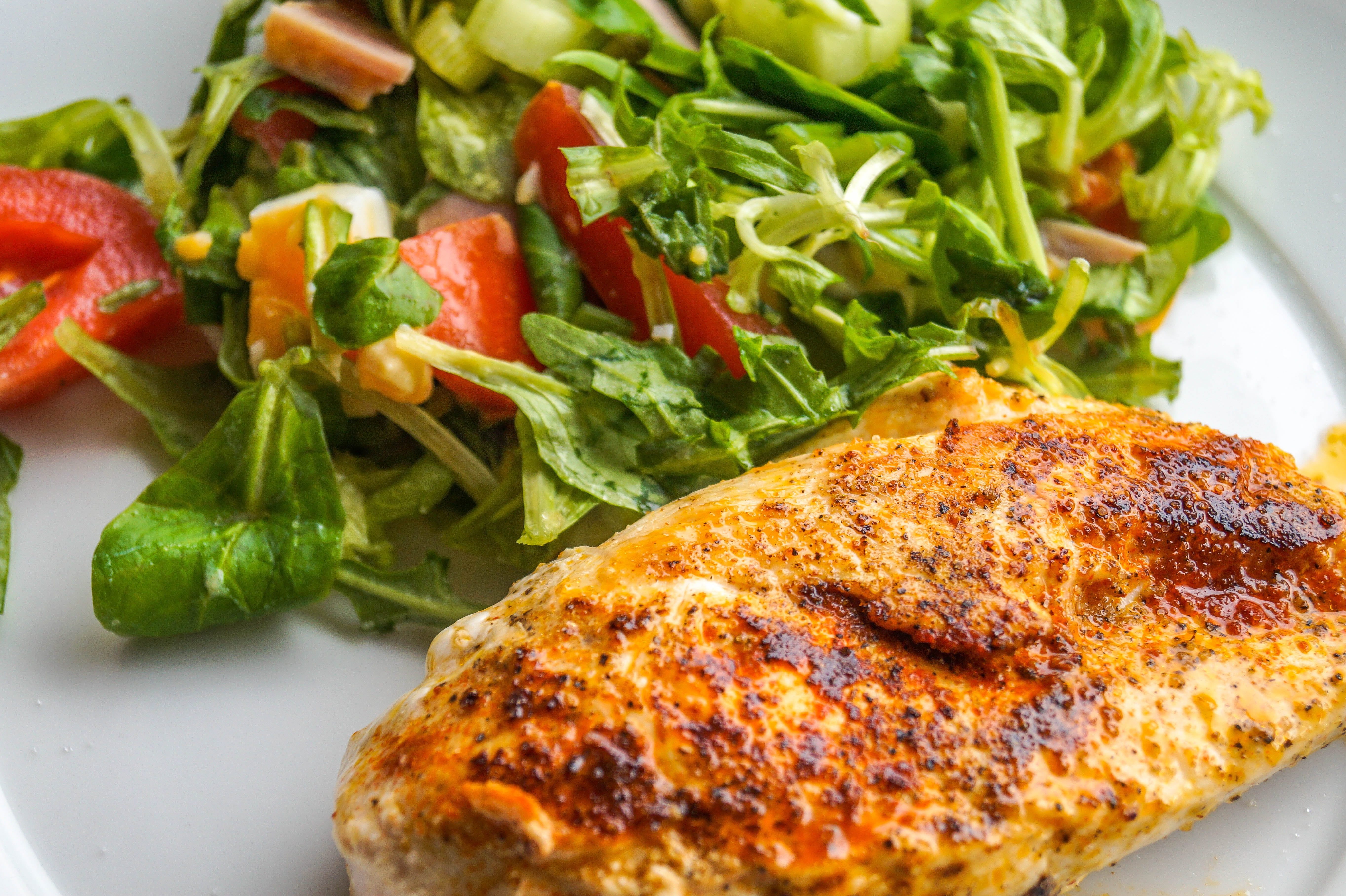 meal, healthy eating, food and drink, close-up, food, lunch, meat, white meat, 5K, delicious, benefit from, fruit, serving size, chicken breast filet, HD Wallpaper