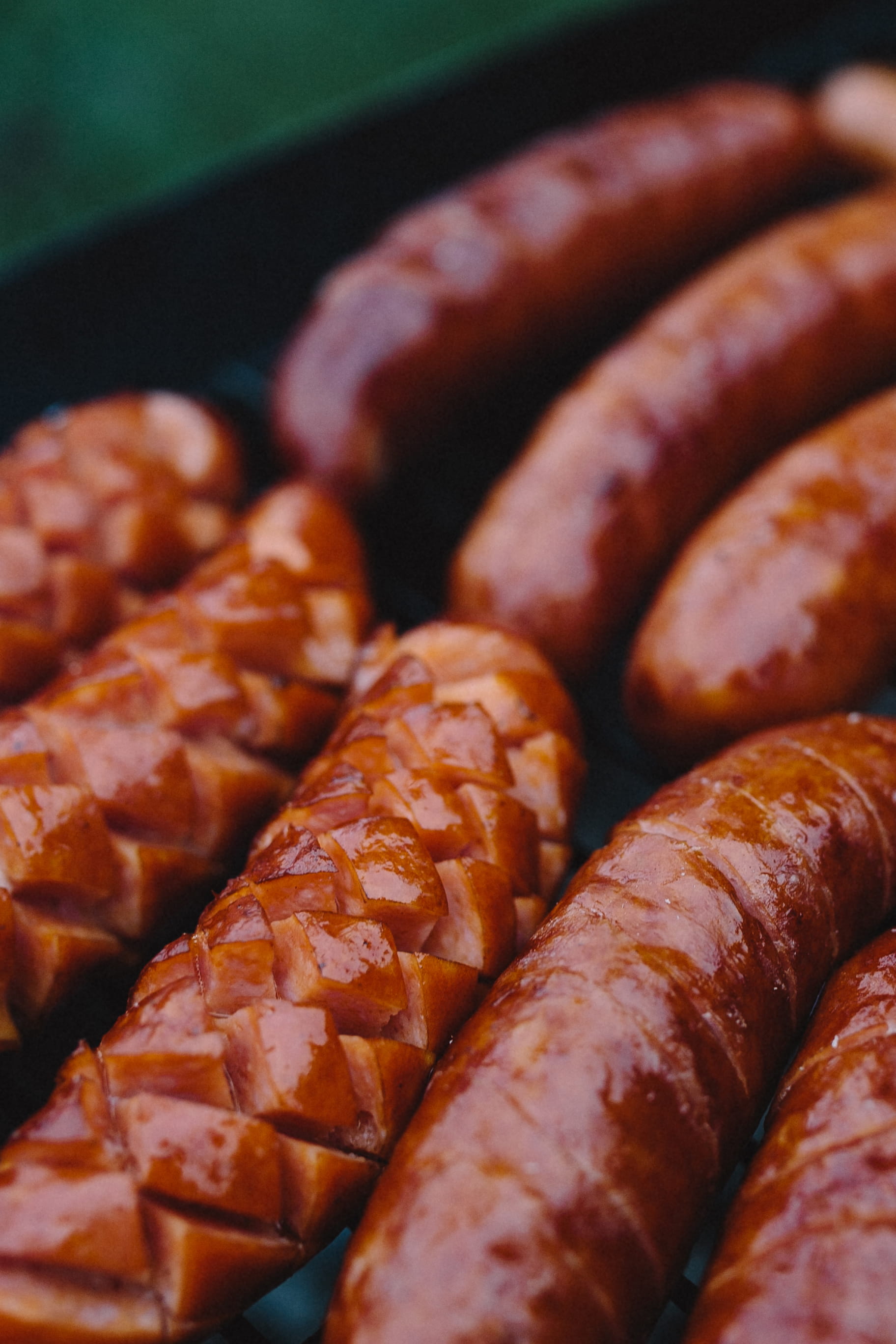 barbecue Grill, gourmet, kielbasa, focus on foreground, wellbeing, snack, sausage, flame, hot Dog, large group of objects, tray, grilling, brown, pork, Phone HD Wallpaper