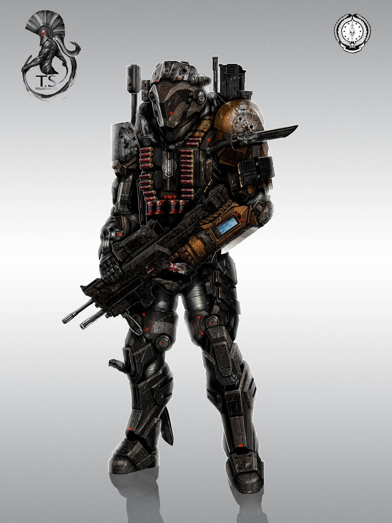 british, armored, art, futuristic, video, Guns, artwork, halo, reach, 720P, su, hd, armor, weapons, games, digital, soldiers, concept, Phone HD Wallpaper
