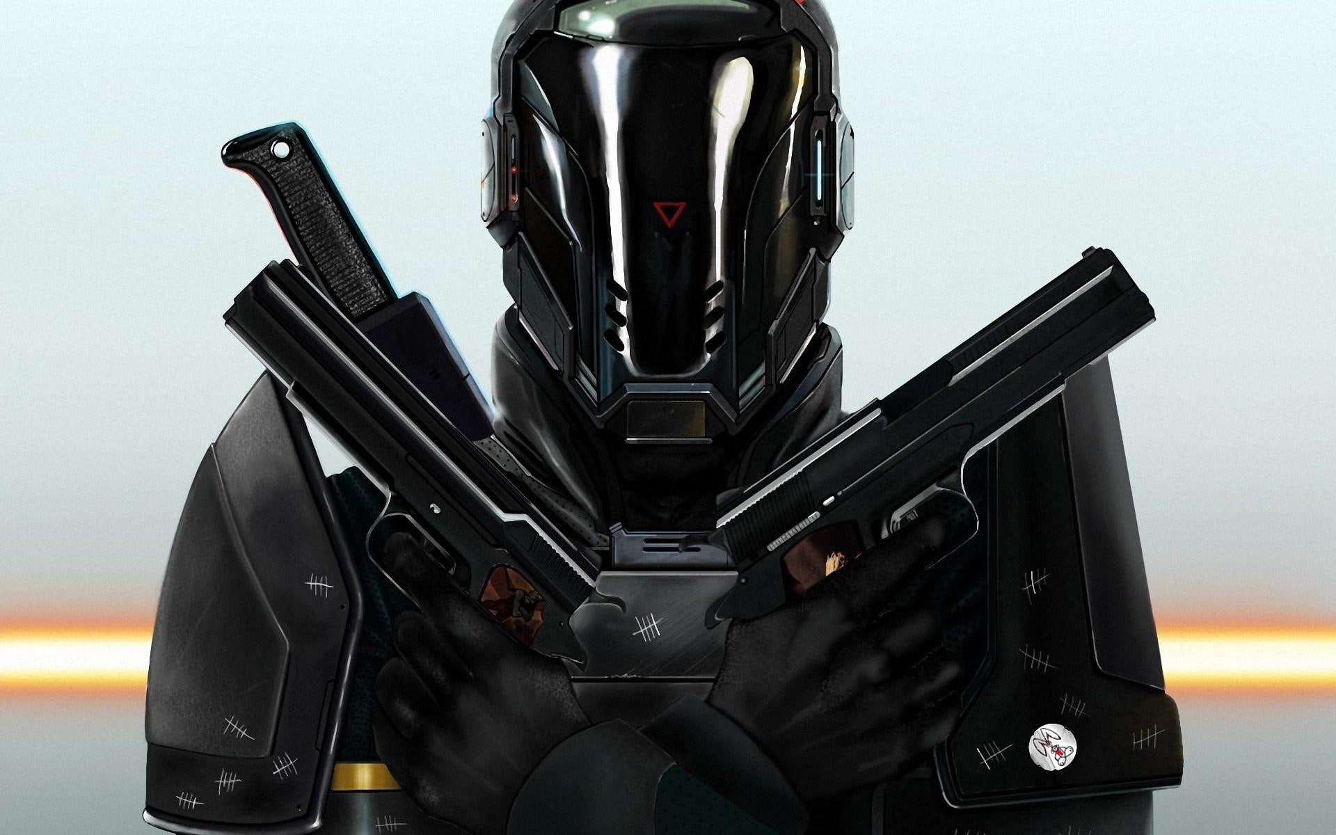 weapon, helmet, 1080P, soldier, armor, art, HD Wallpaper