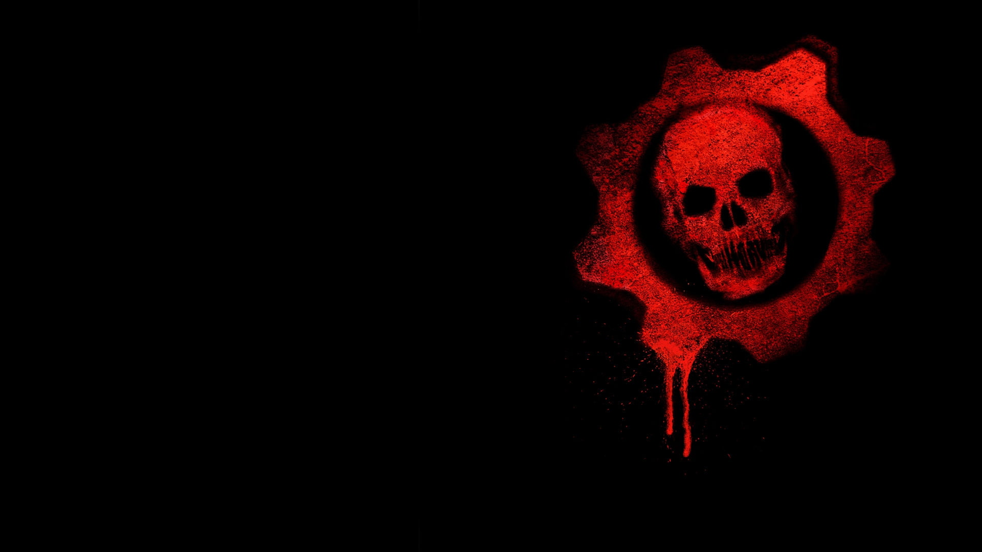 x, 1080P, red, war, gears, video, hd, games, art, Skulls, HD Wallpaper