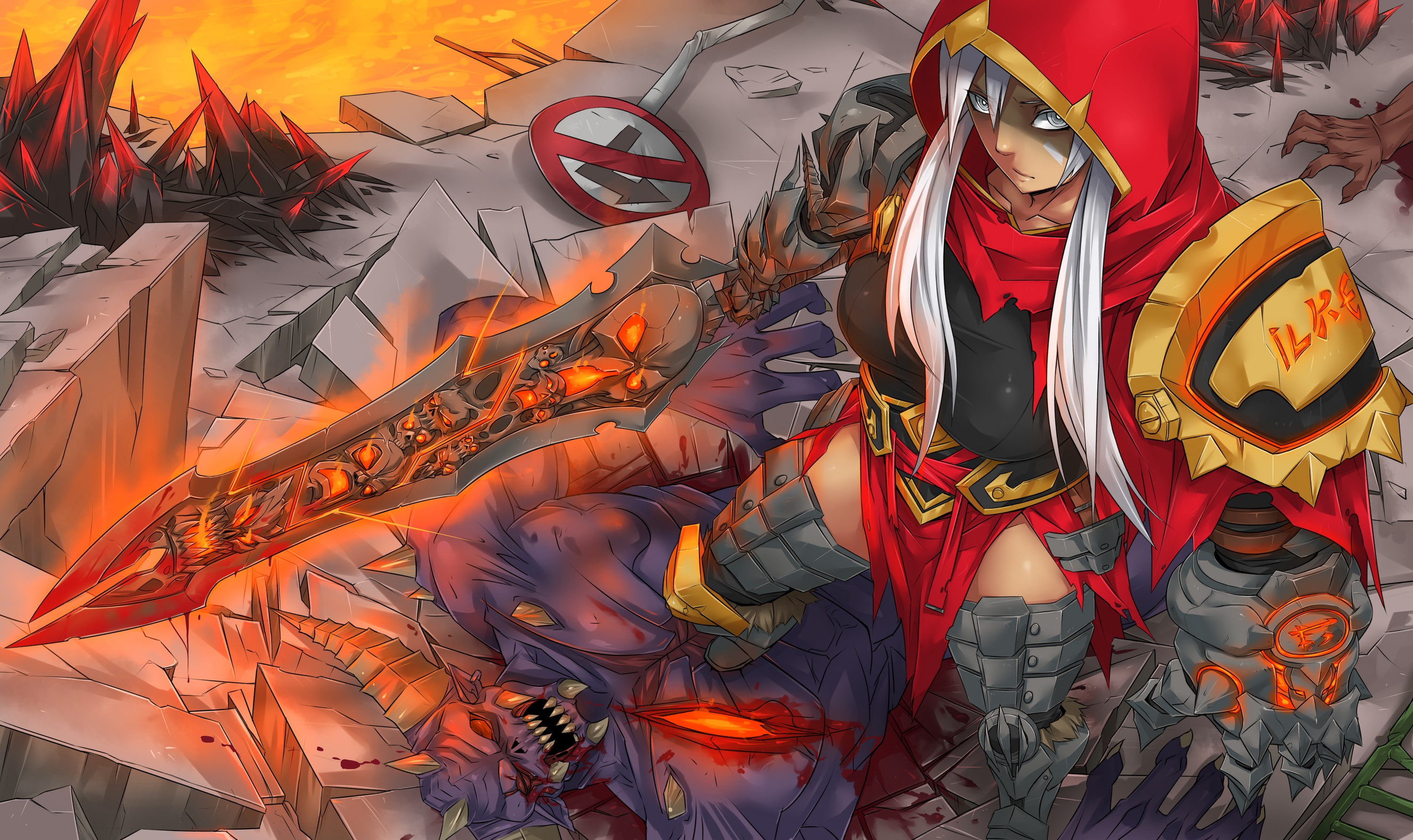 anime, war, Dark Siders, 2K, Anime Girls, HD Wallpaper