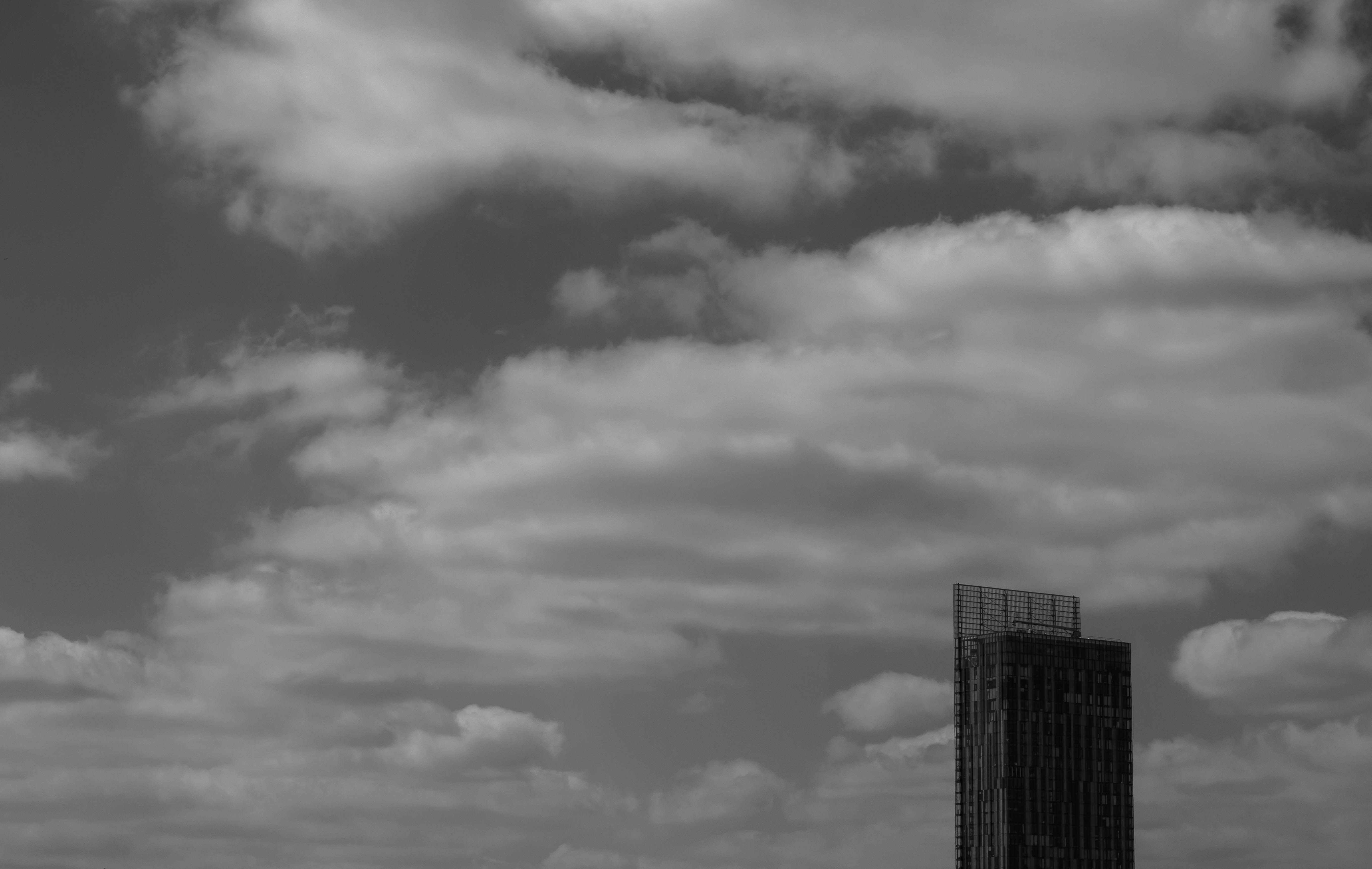 cloud - sky, 5K, no people, building exterior, manchester, england, city, beetham tower, united kingdom, minimalism, high section, skyscraper, built structure, HD Wallpaper