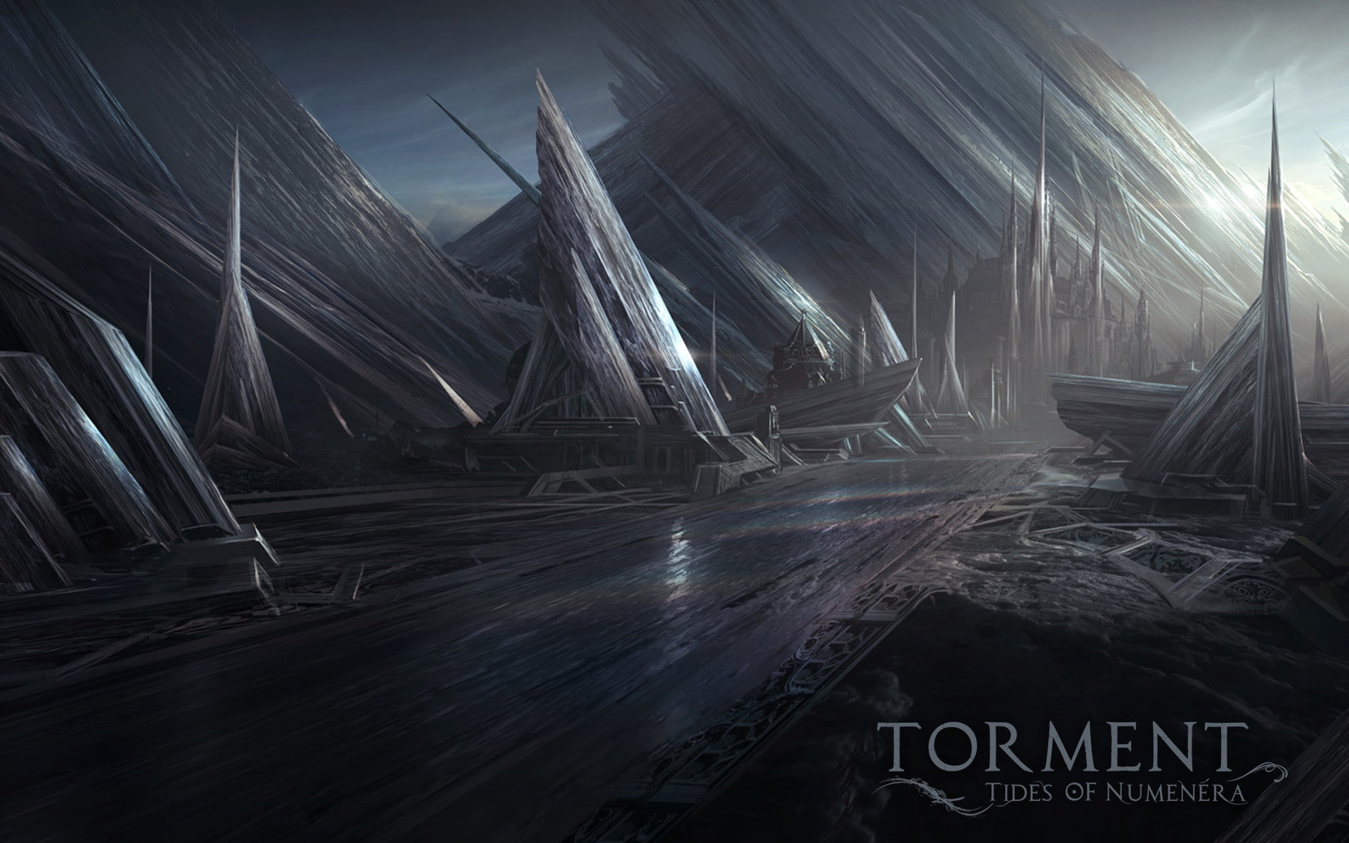 numenera, tides, drawing, fantasy, torment, cities, 1080P, HD Wallpaper