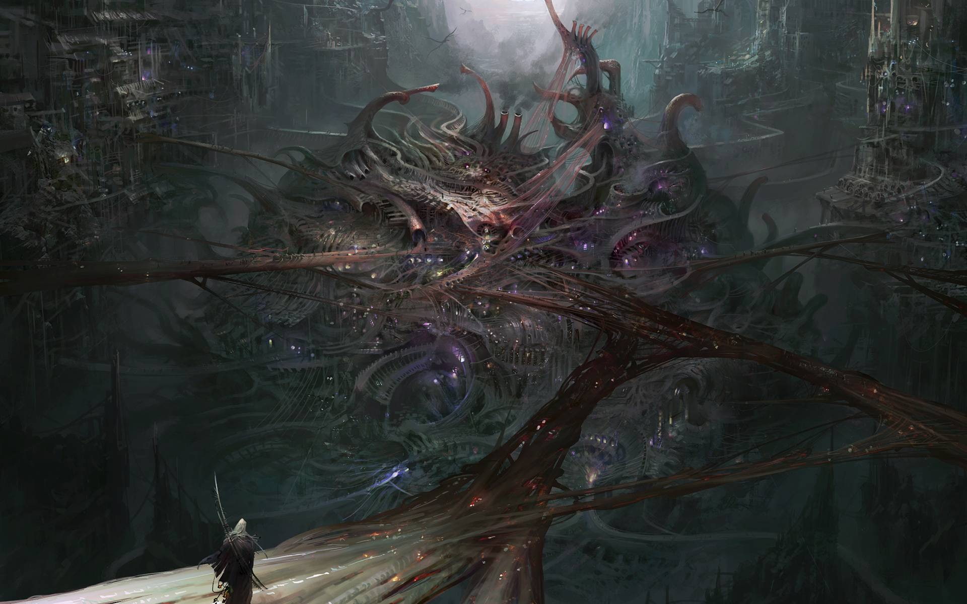 dark, torment, fantasy, numenera, 1080P, cities, tides, drawing, art, HD Wallpaper