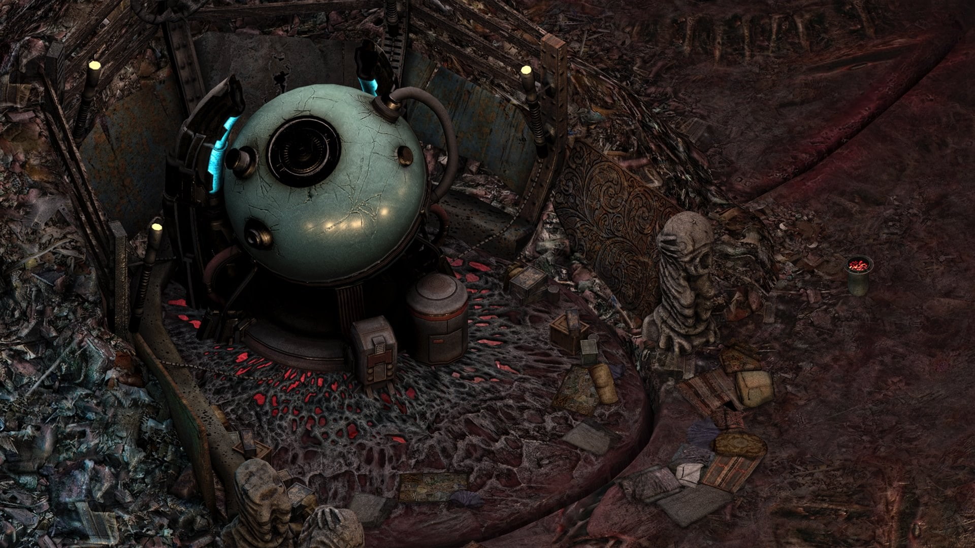 torment tides of numenera, 1080P, land, weathered, deterioration, technology, old, no people, metal, high angle view, ruined, architecture, abandoned, HD Wallpaper