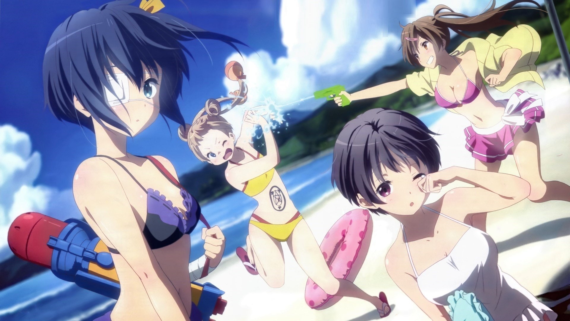 Love, Rikka Takanashi, Sanae Dekomori, Anime, 1080P, Kumin Tsuyuri, Chunibyo and Other Delusions, Shinka Nibutani, HD Wallpaper