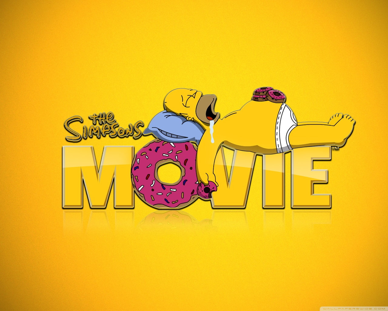 simpsons, yellow, hd, the, homer, movies, 720P, HD Wallpaper