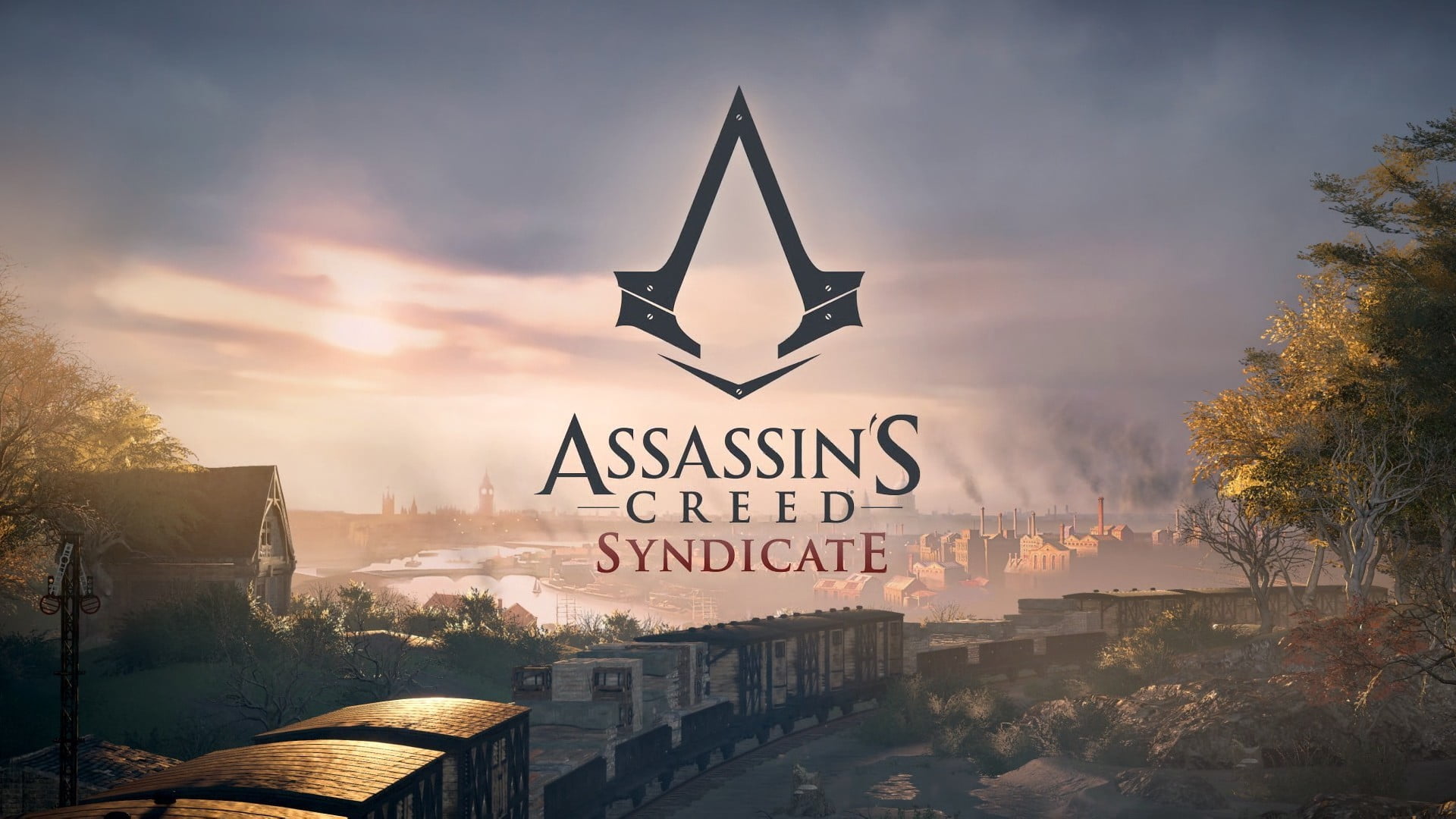 tree, syndicate, nature, building exterior, poster, no people, Assassins Creed, 1080P, built structure, window, creed, sky, sunlight, plant, sunset, s, HD Wallpaper