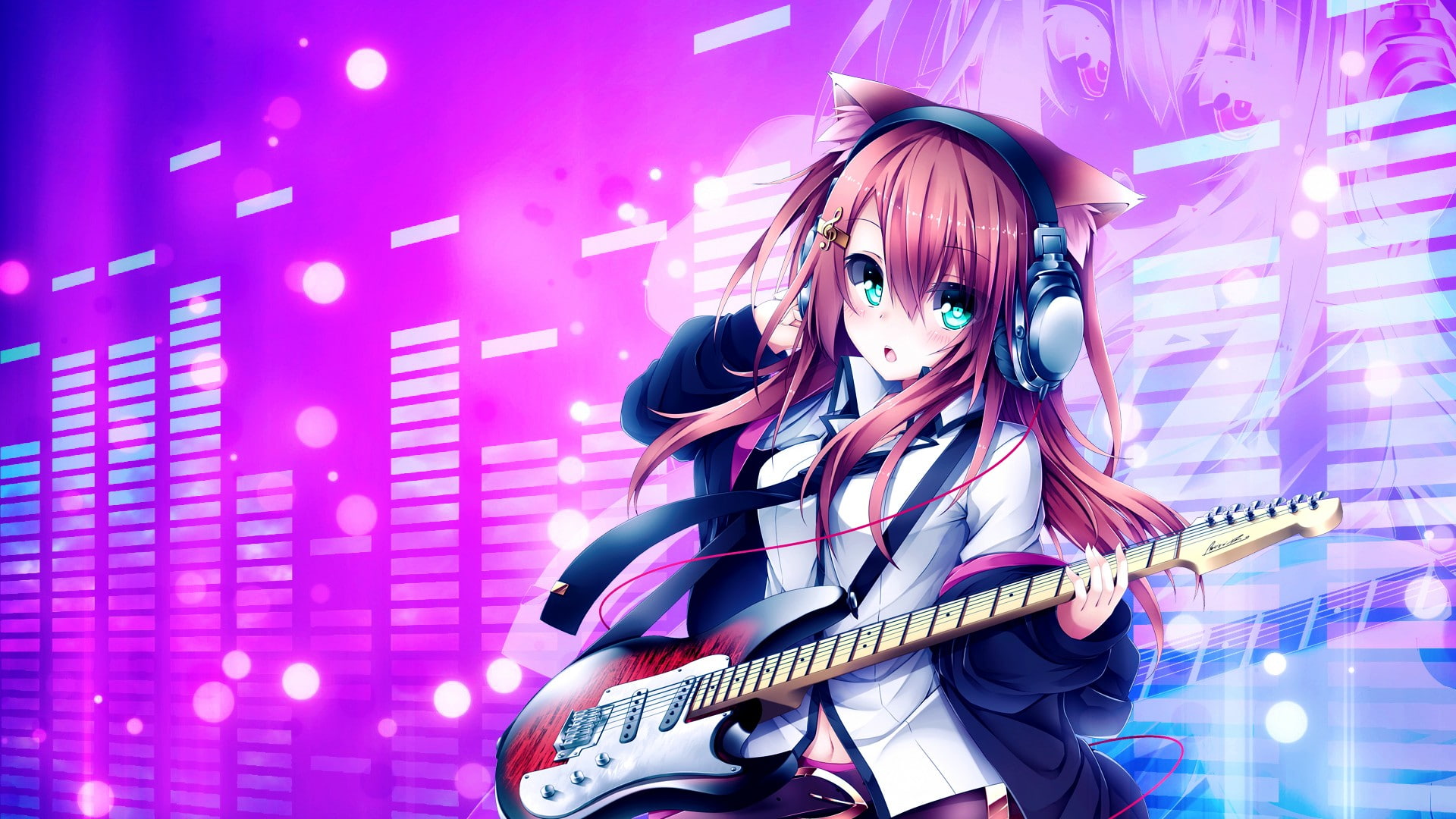 girls, px, hd, Anime Girls, 1920x1080 px, x, cats, 1080P, anime, animals, art, HD Wallpaper