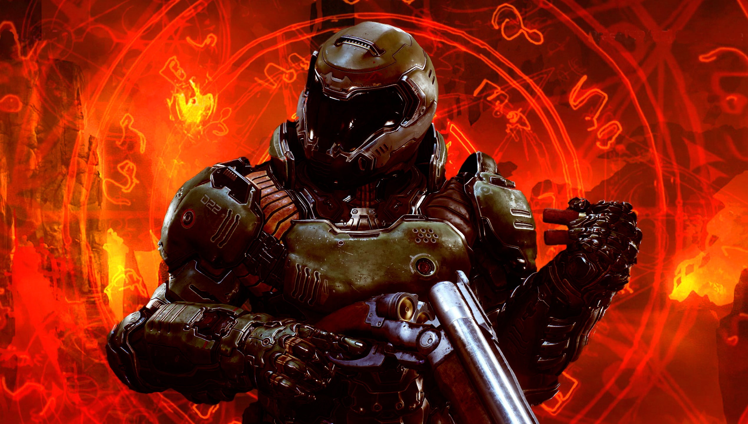 fighting, warrior, sci-fi, evil, 1080P, action, futuristic, game, video, horror, dark, doom, fps, technics, HD Wallpaper