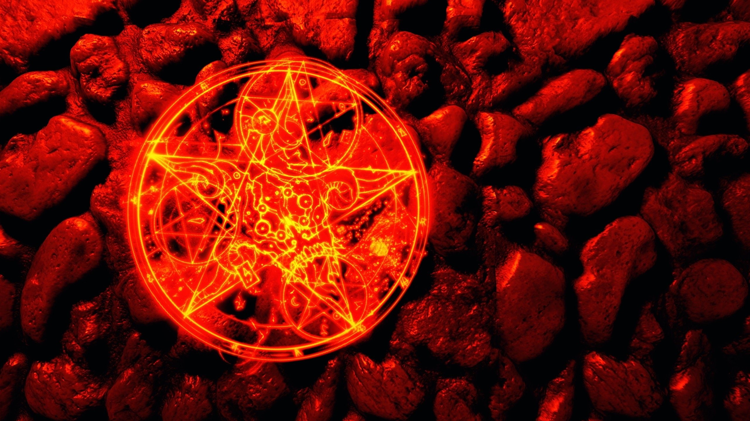 Fps, Fighting, nature, night, 2K, orange color, Evil, glowing, Futuristic, shooter, 2560x1440 px, sci, indoors, Dark, warrior, backgrounds, red, no people, HD Wallpaper