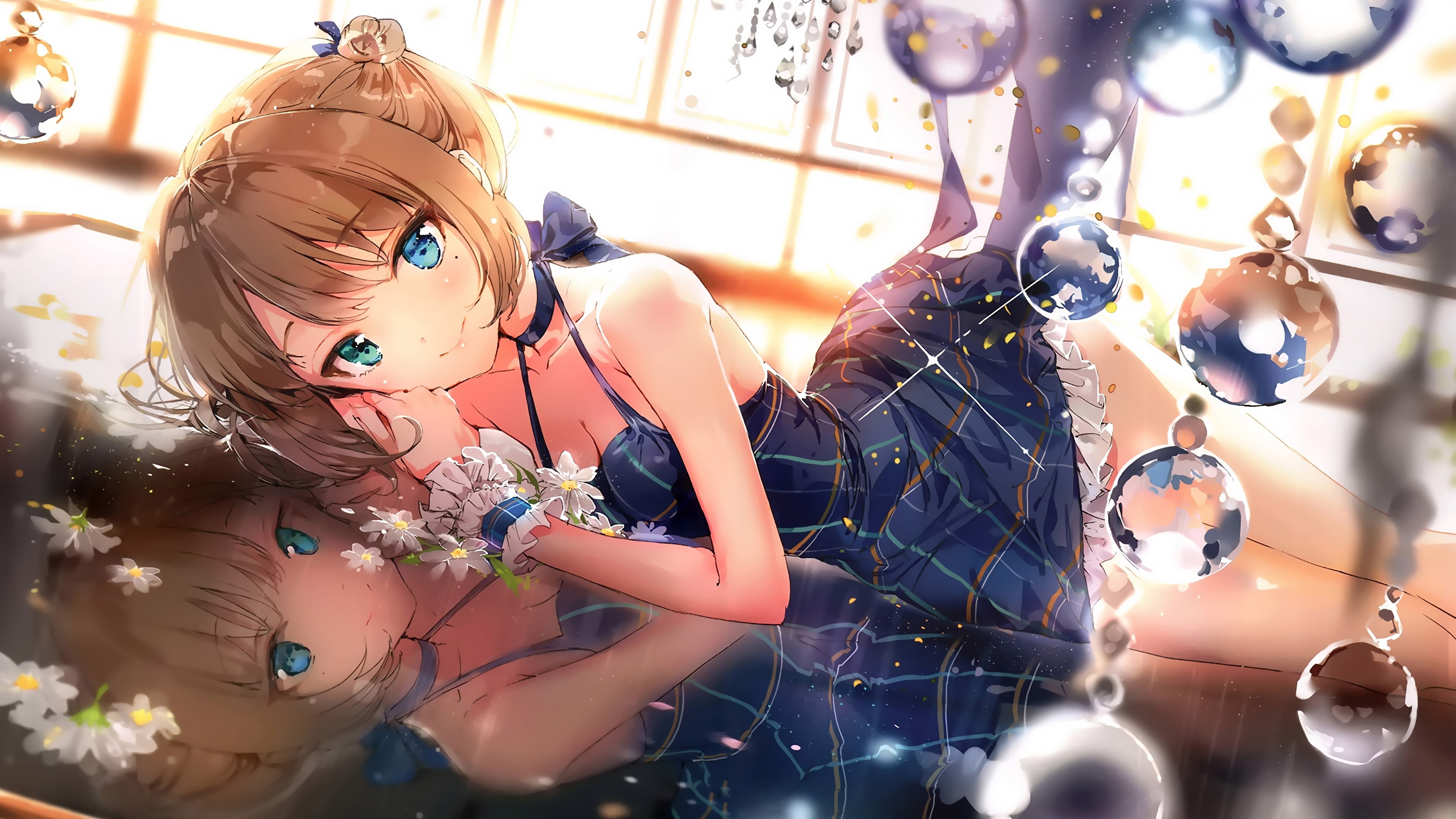 4K, anime, looking at viewer, dress, anime girls, THE iDOLM@STER: Cinderella Girls, Takagaki Kaede, HD Wallpaper
