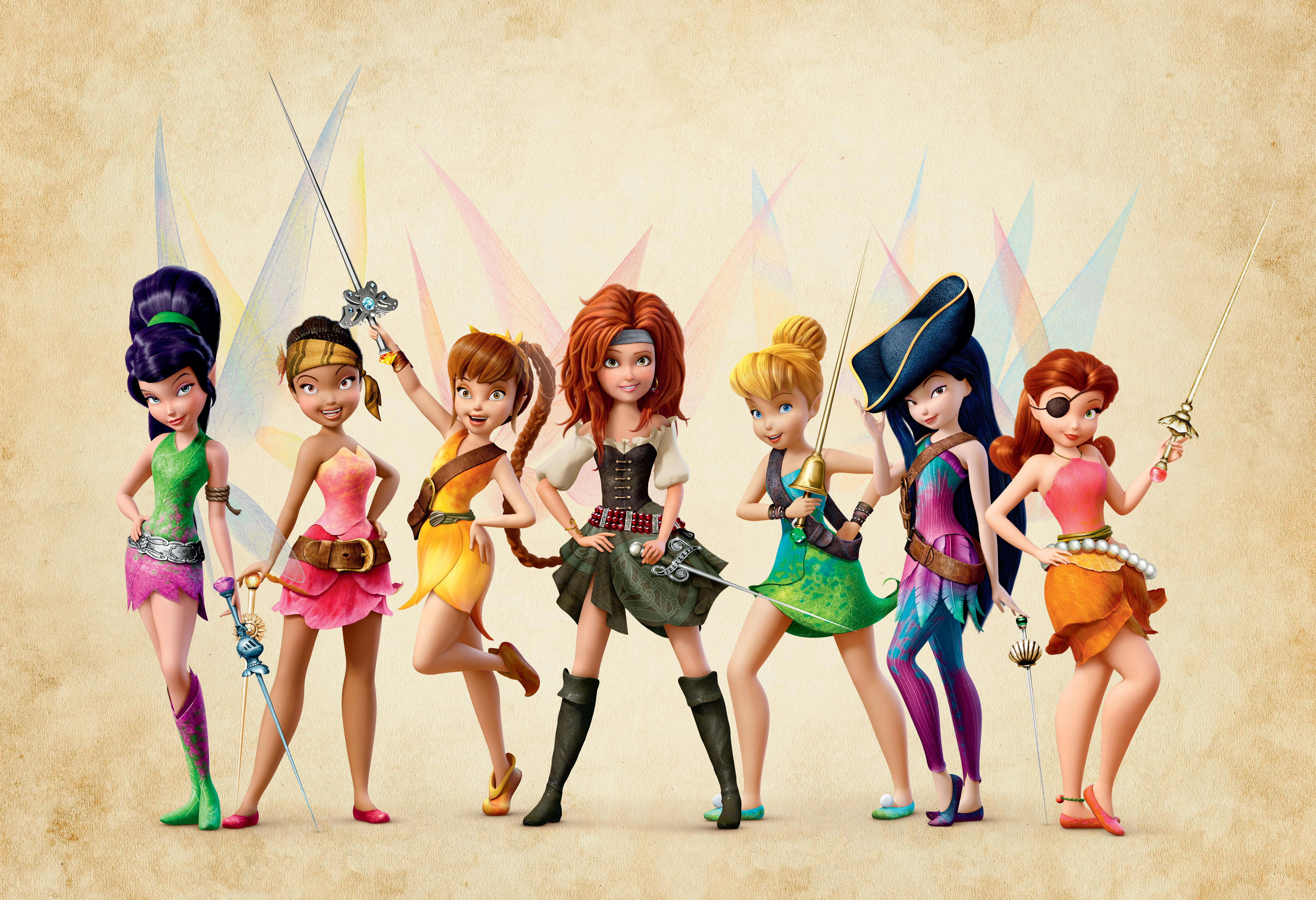 cocked hat, Fairy pirates, child, headband, group Of People, Disney, 5K, multi Colored, Tinker Bell, emotion, cheerful, party - Social Event, performer, HD Wallpaper