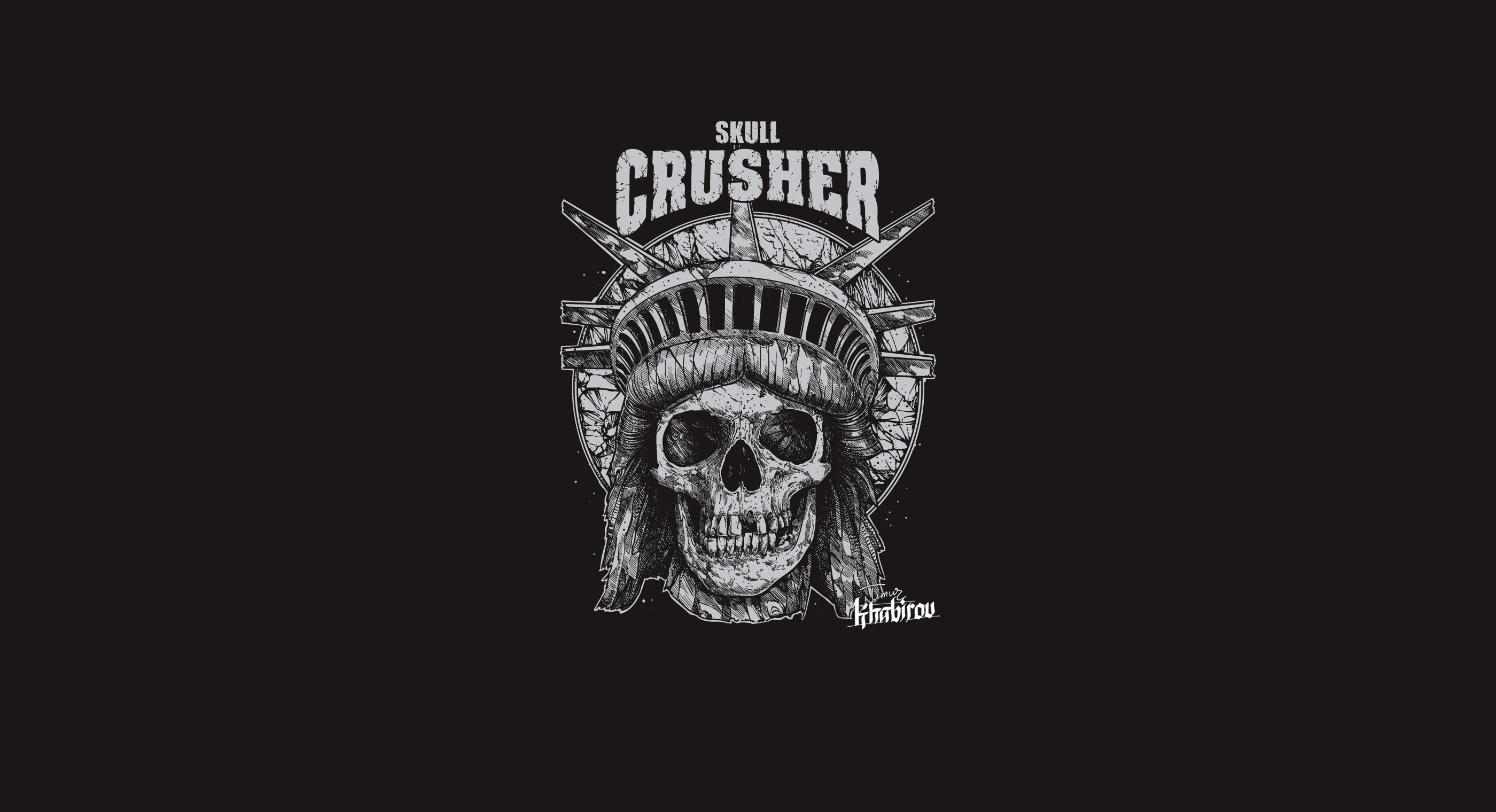 2K, The Statue Of Liberty, by Timur Khabirov, Dead, Art, Style, Sake, Statue of Liberty, Minimalism, Skull, dom, SKull crusher team, Skeleton, Timur Khabirov, HD Wallpaper