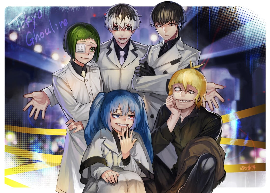 looking at camera, men, digital composite, Tokyo Ghoul:re, sister, women, males, adult, Haise Sasaki, 480P, boys, Yonebayashi Saiko, females, HD Wallpaper