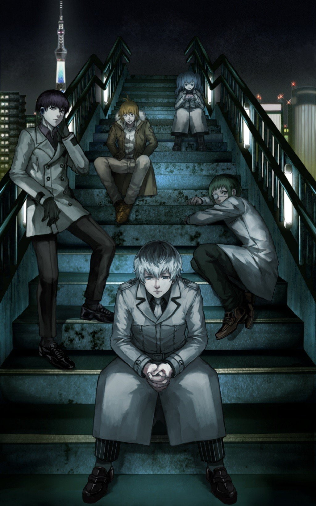 720P, Mutsuki Tooru, Haise Sasaki, Tokyo Ghoul:re, Urie Kuki, Shirazu Ginshi, Yonebayashi Saiko, Phone HD Wallpaper