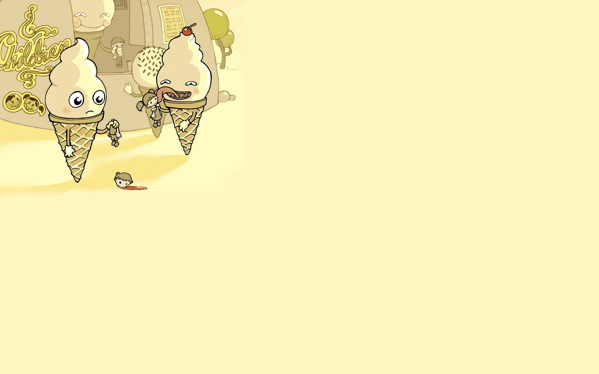 yellow, indoors, without a head, studio shot, 1080P, food, close-up, cut out, ice, horn, mammal, backgrounds, cream, white background, cute, vector, animal, HD Wallpaper
