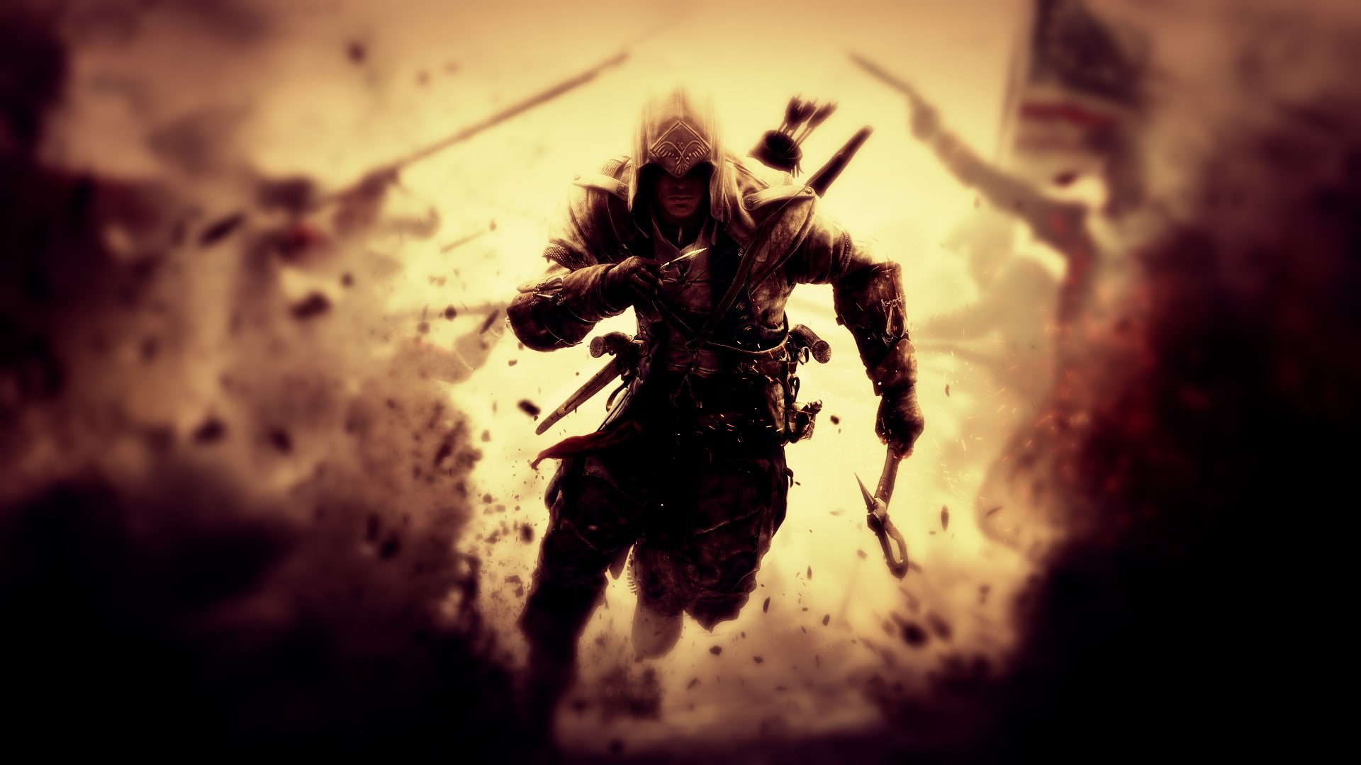 Assassins Creed III, Assassins Creed, digital art, Axe, warrior, video games, artwork, 1080P, HD Wallpaper