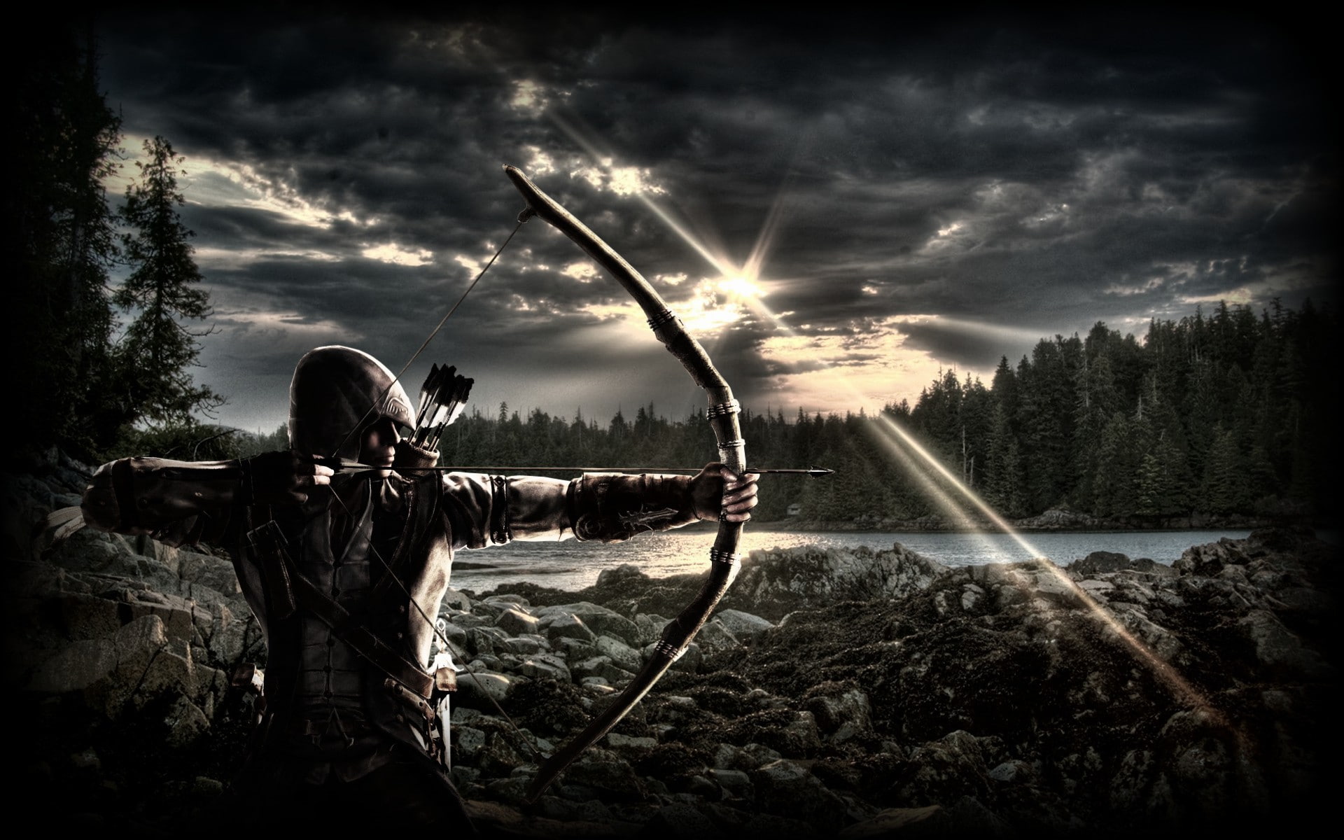 archer, Assassins Creed, bow, video games, Assassins Creed III, 1080P, HD Wallpaper