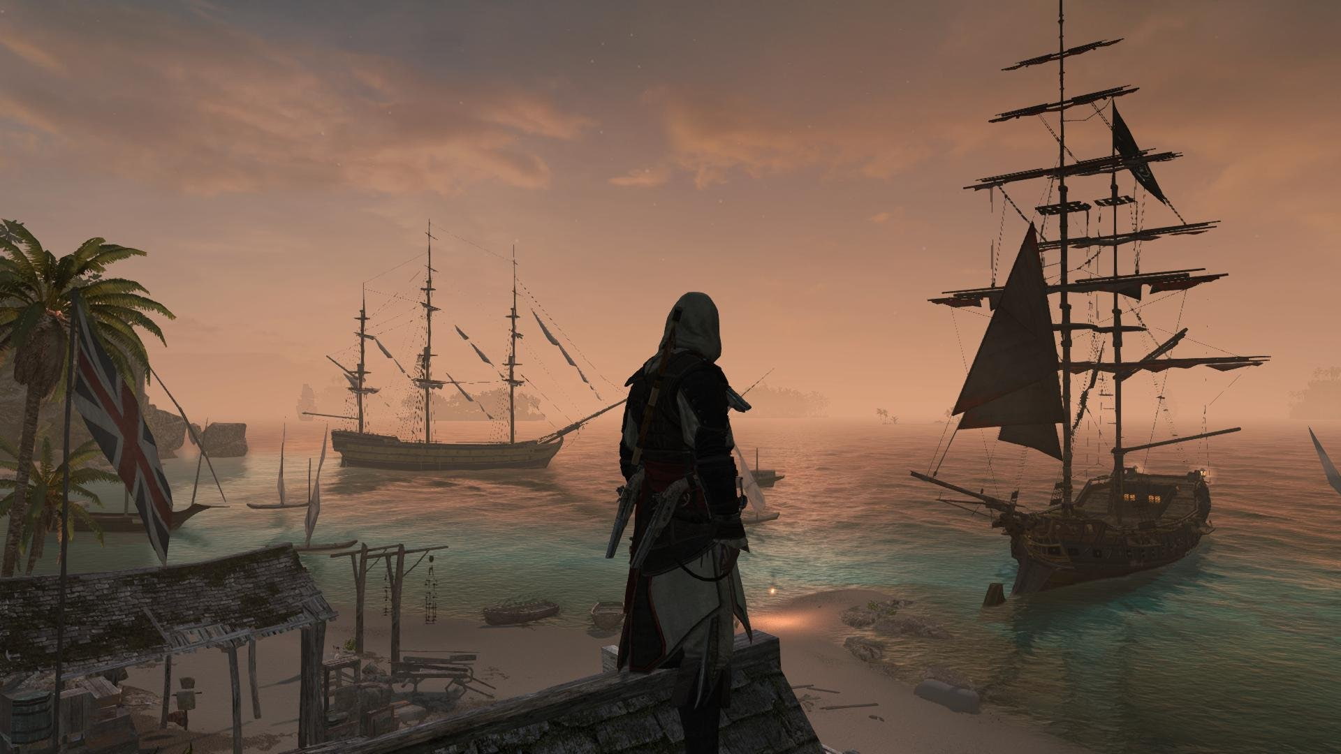 1080P, action, fighting, fantasy, assassins, adventure, flag, black, pirate, creed, stealth, HD Wallpaper