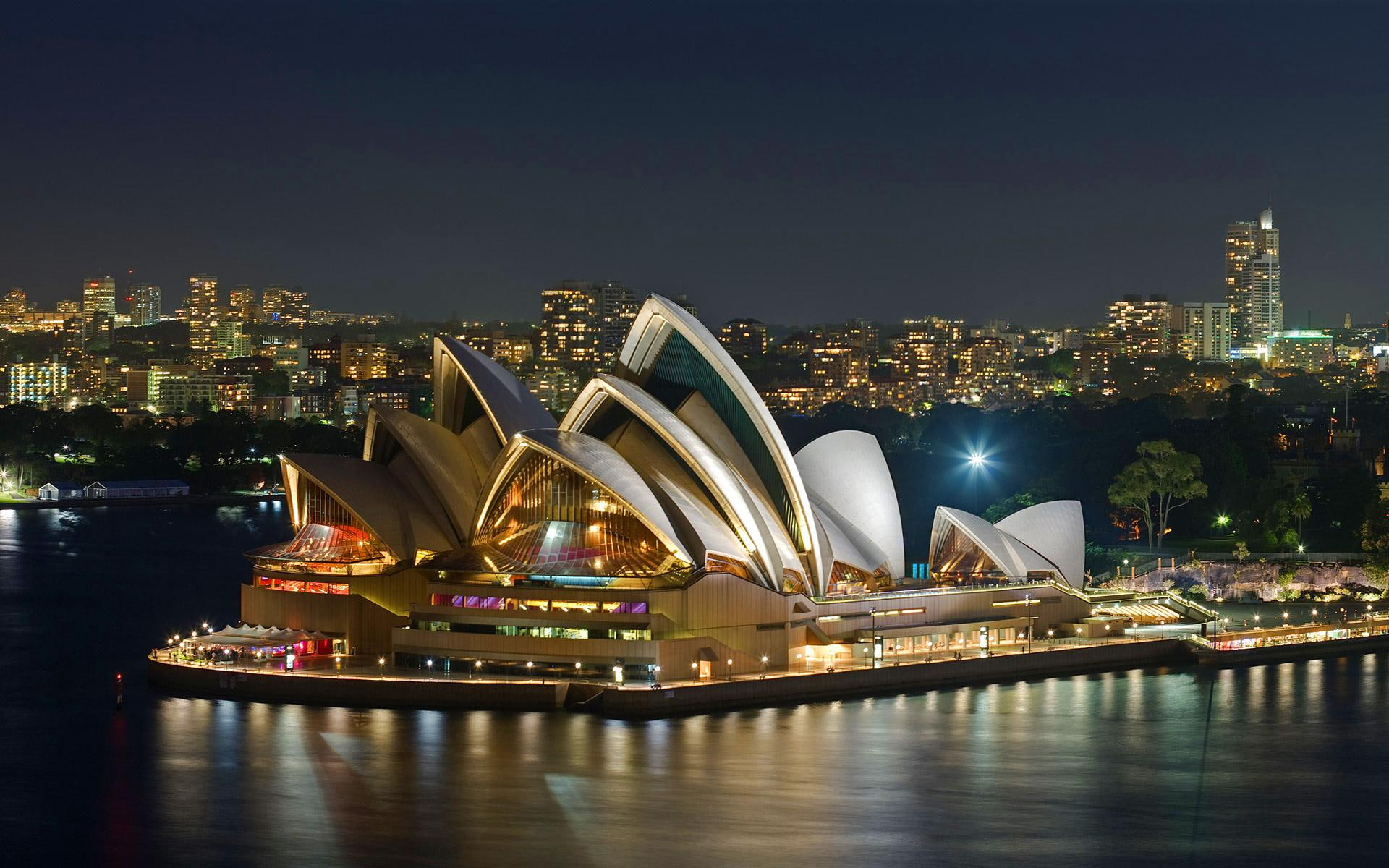 sydney, opera, night, australia, 1080P, house, HD Wallpaper