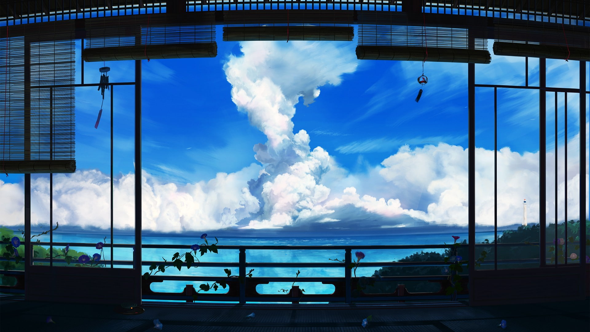 clouds, blue, transportation, outdoors, nautical vessel, travel, day, no people, architecture, passenger craft, railing, glass - material, built structure, HD Wallpaper