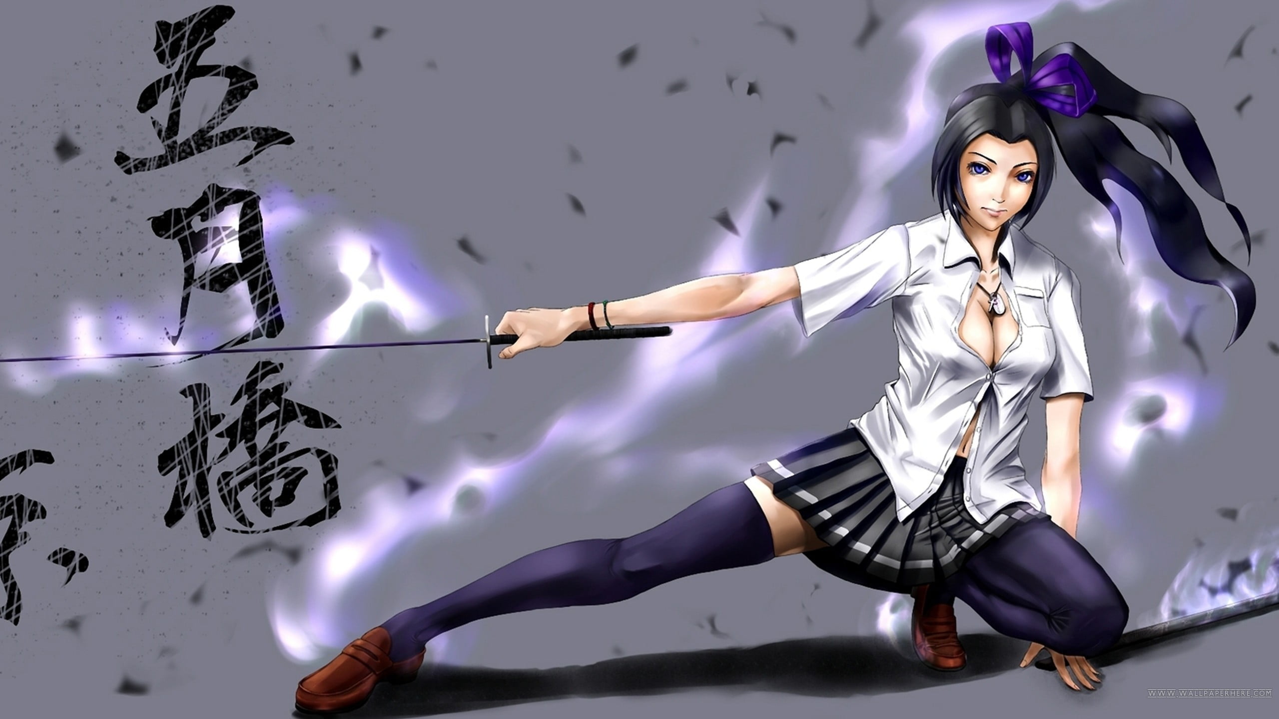 anime girls, schoolgirl, original characters, 2K, HD Wallpaper