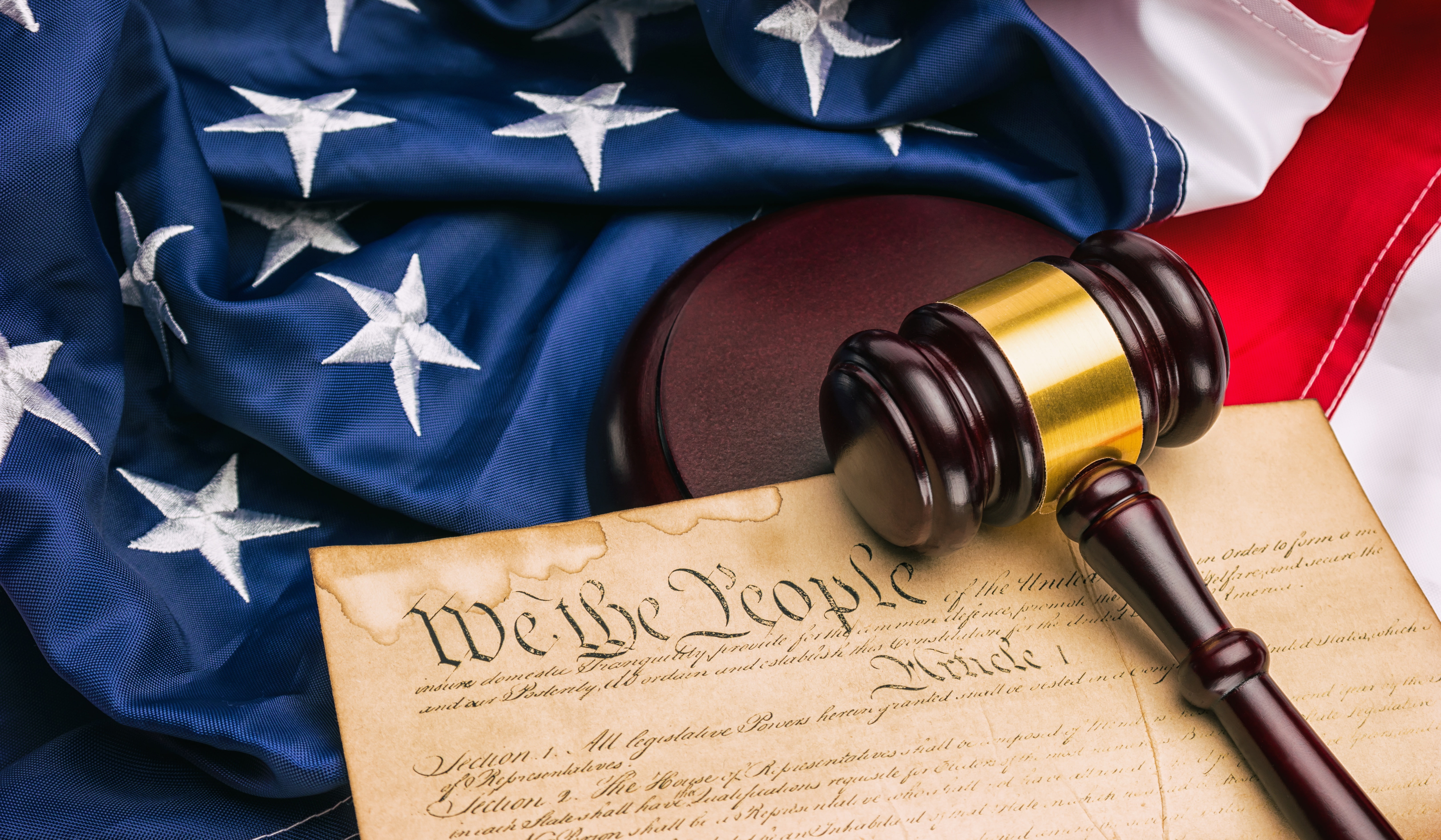 5K, hammer, flag, United States, constitution, HD Wallpaper