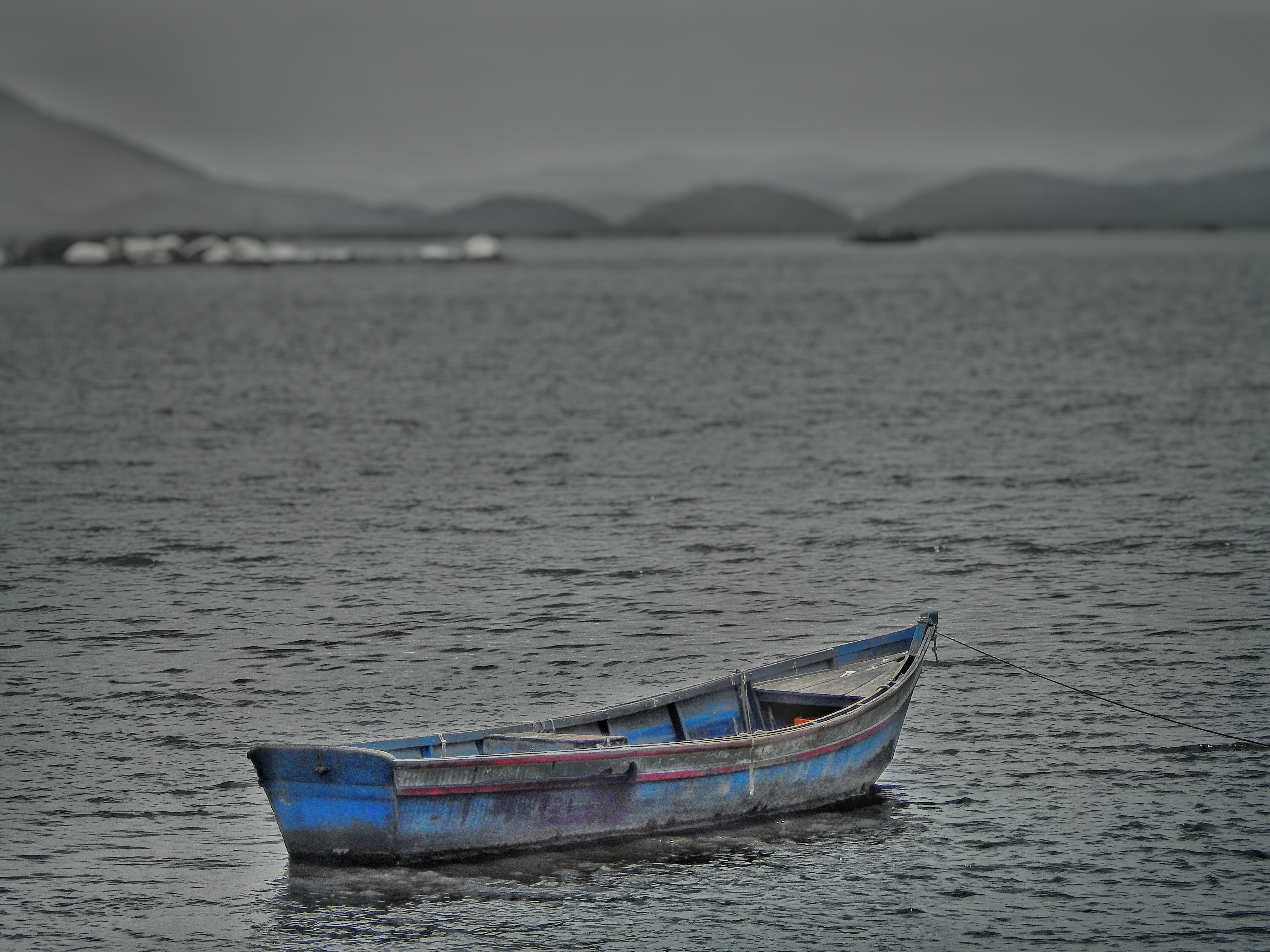 rippled, tranquility, tranquil scene, mountain, rowboat, sky, nautical vessel, scenics - nature, 4K, nature, fishing boat, moored, mode of transportation, HD Wallpaper