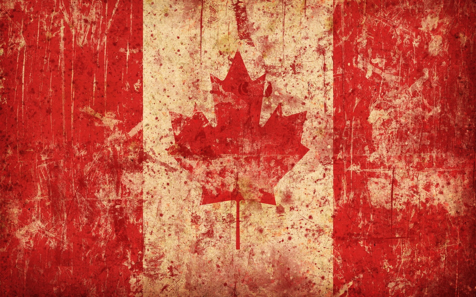 Canada, 1080P, flag, grunge, HD Wallpaper